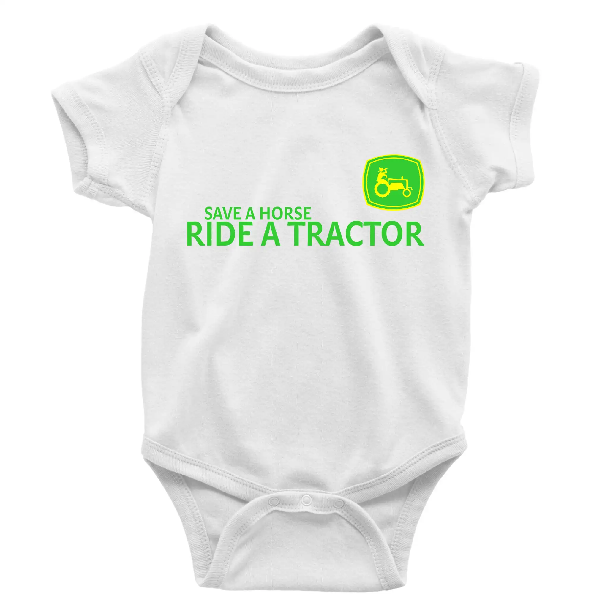 Save horse, ride tractor - Body dojčenské s krátkym rukávom
