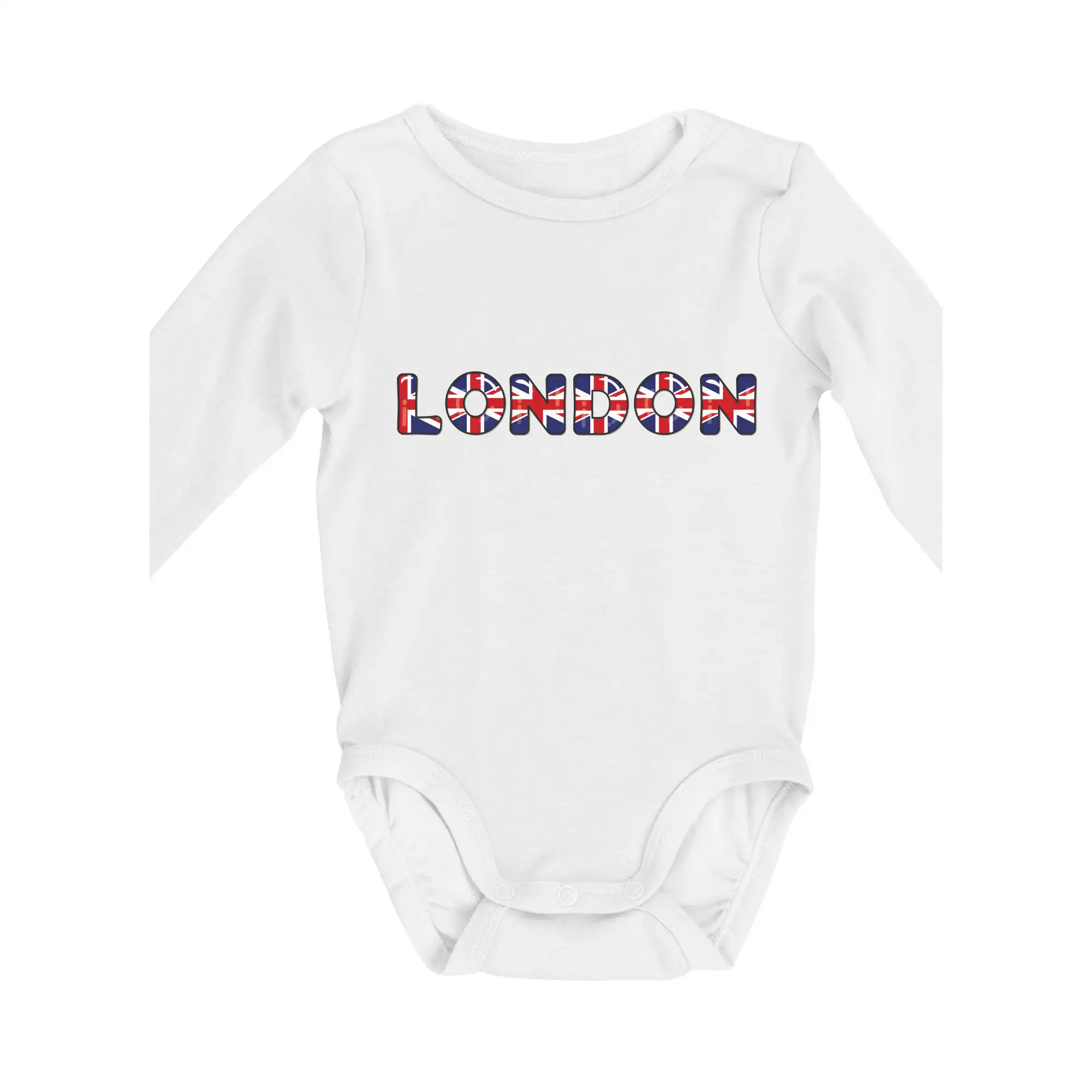 Tričká Anglicko - Nápis London vlajka - Body dojčenské s dlhým rukávom