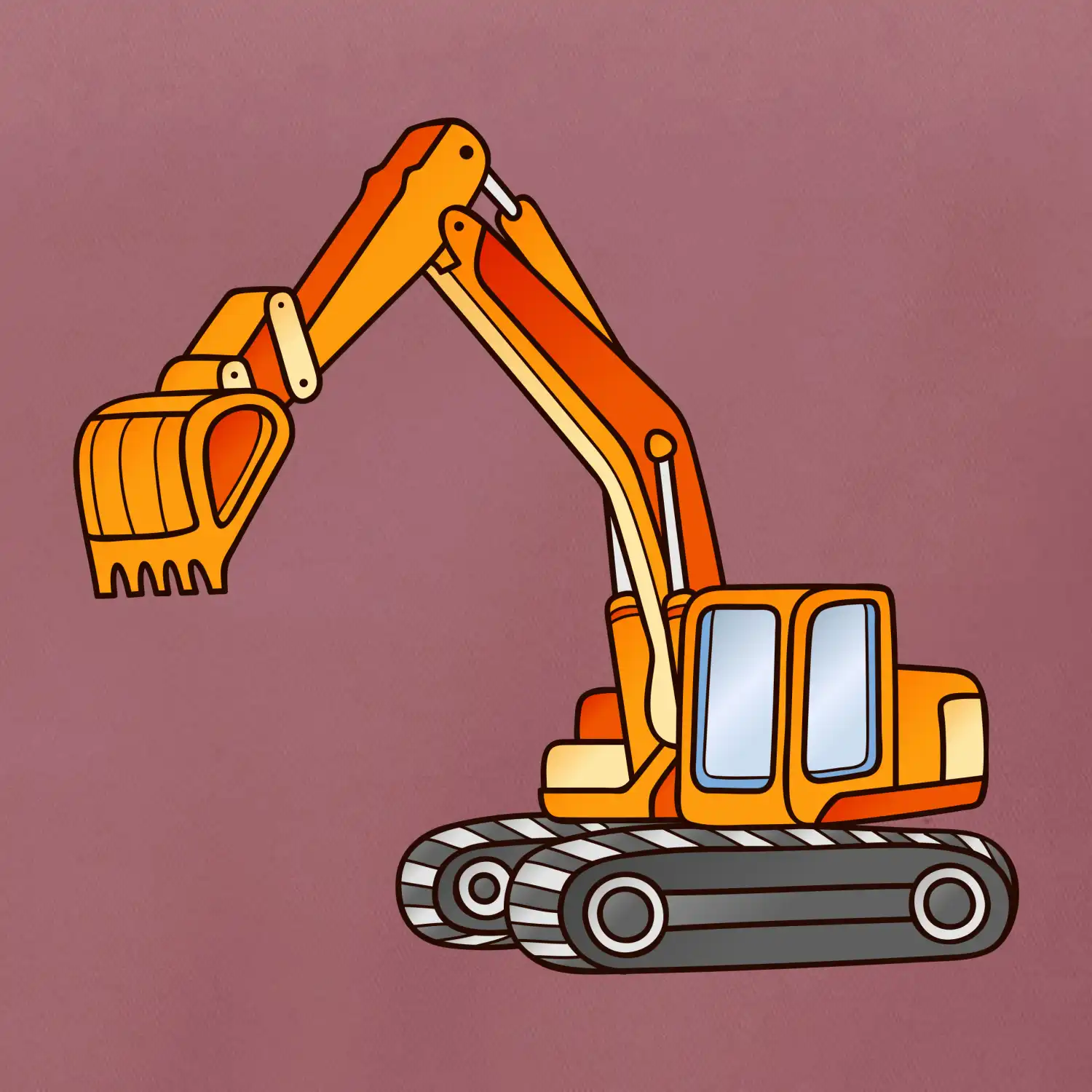 Bagr bez nápisu oranžový