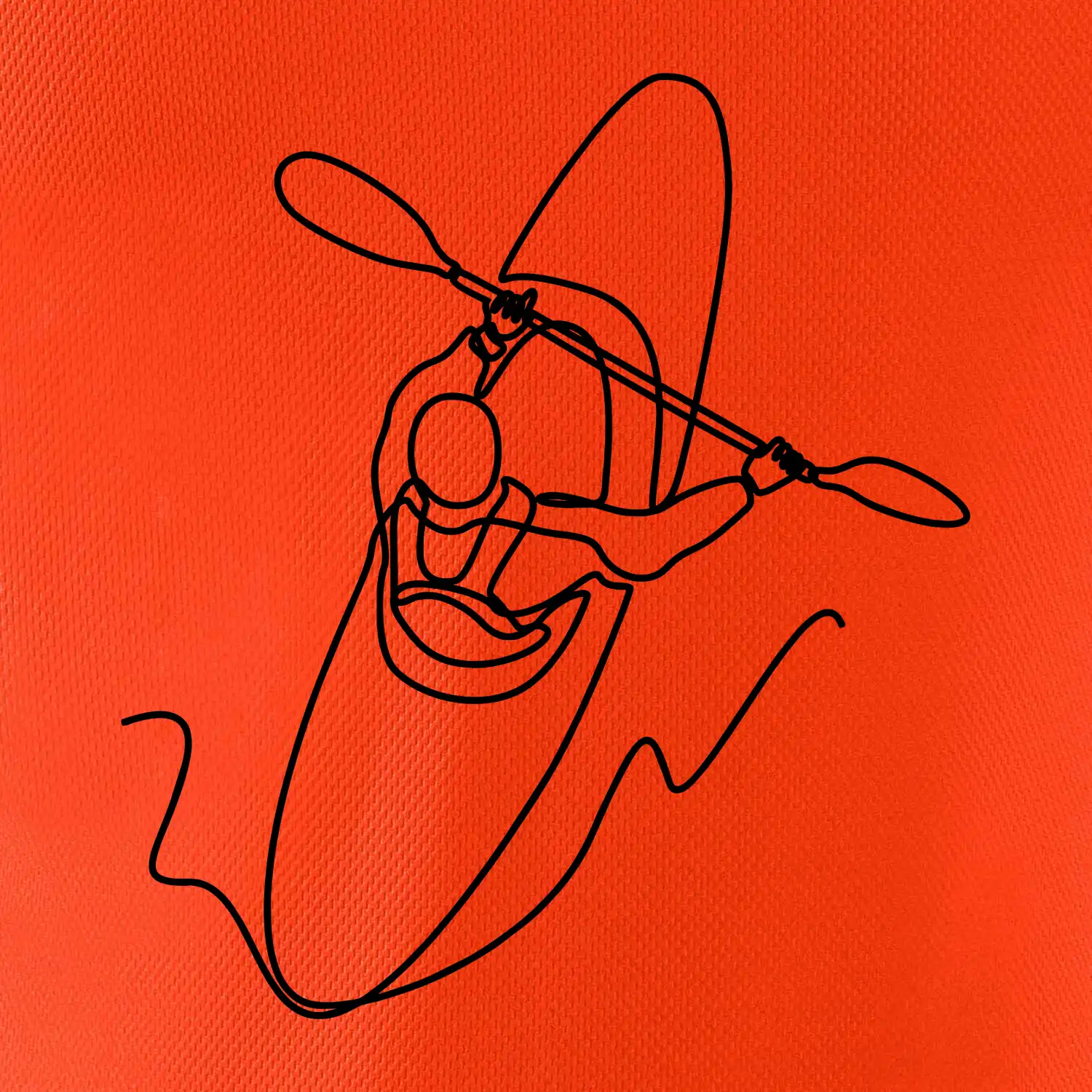 Kajak  ze shora jedním tahem