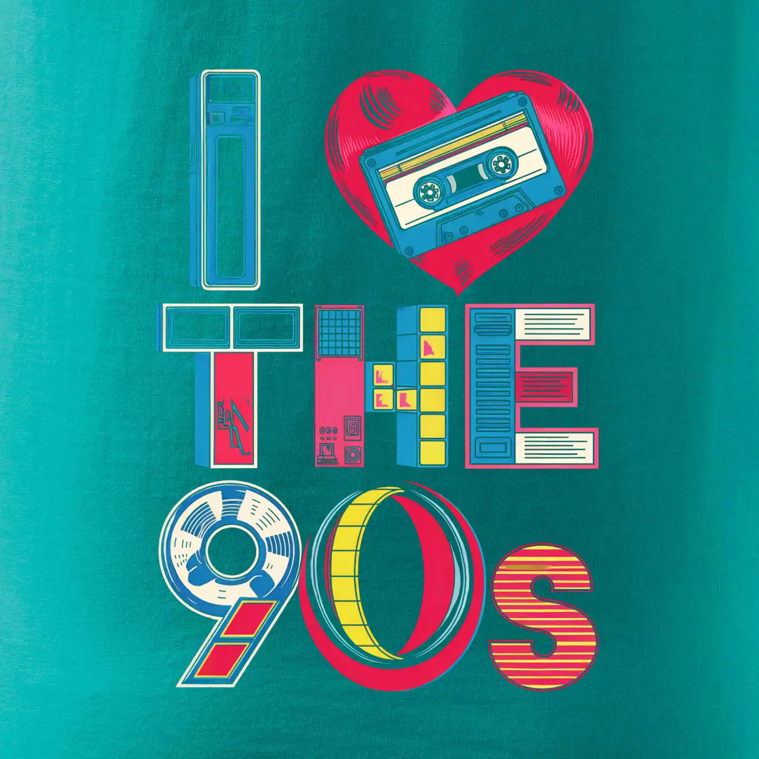 I love 90s - srdce a kazeta
