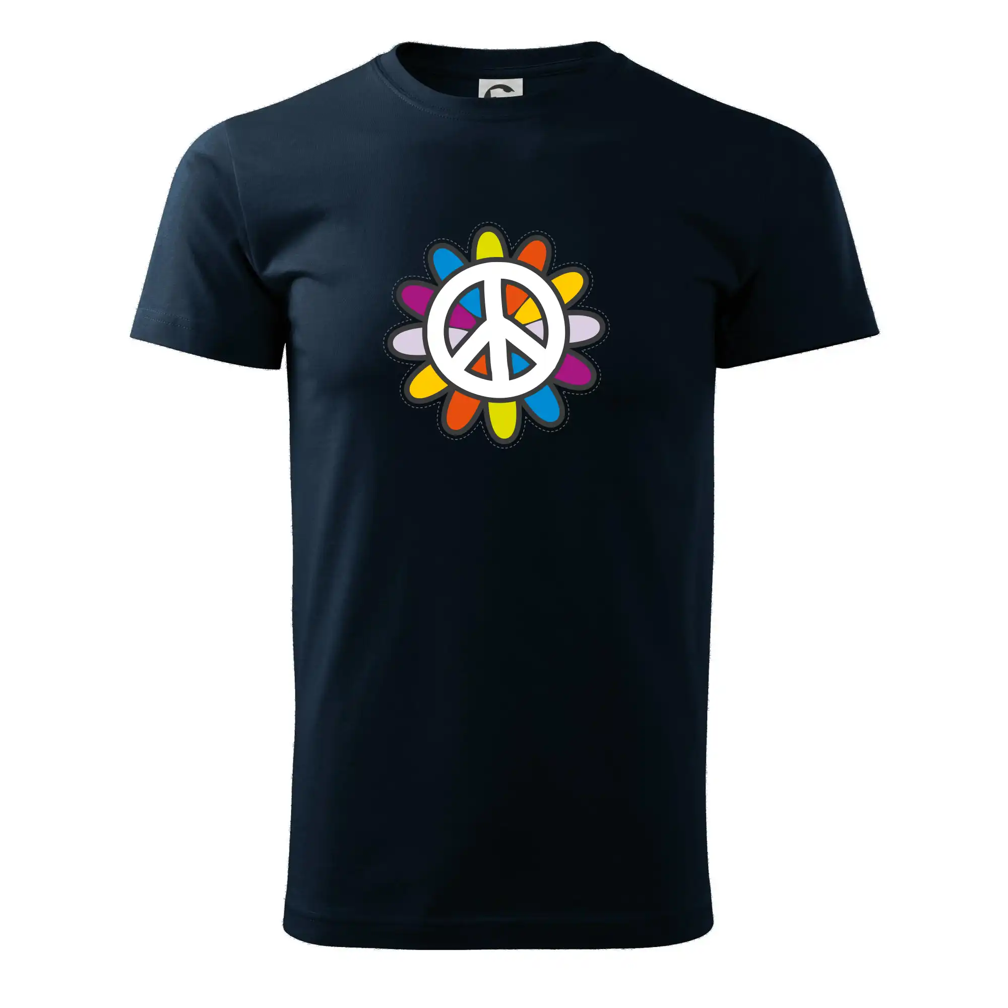 Peace symbol s kreslenou květinou