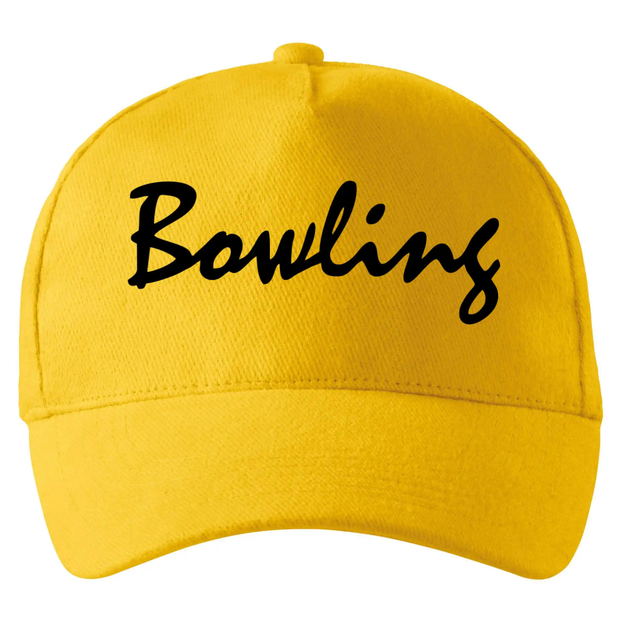 Tričká Bowling - Bowling nápis písacie - Šiltovka so zahnutým šiltom a mosaznou sponou