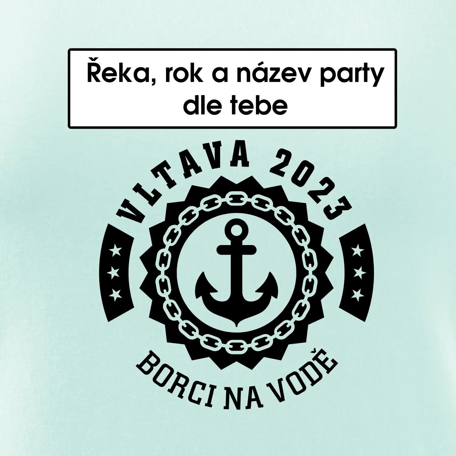 Na vodu - kotva (vlastní nápis)