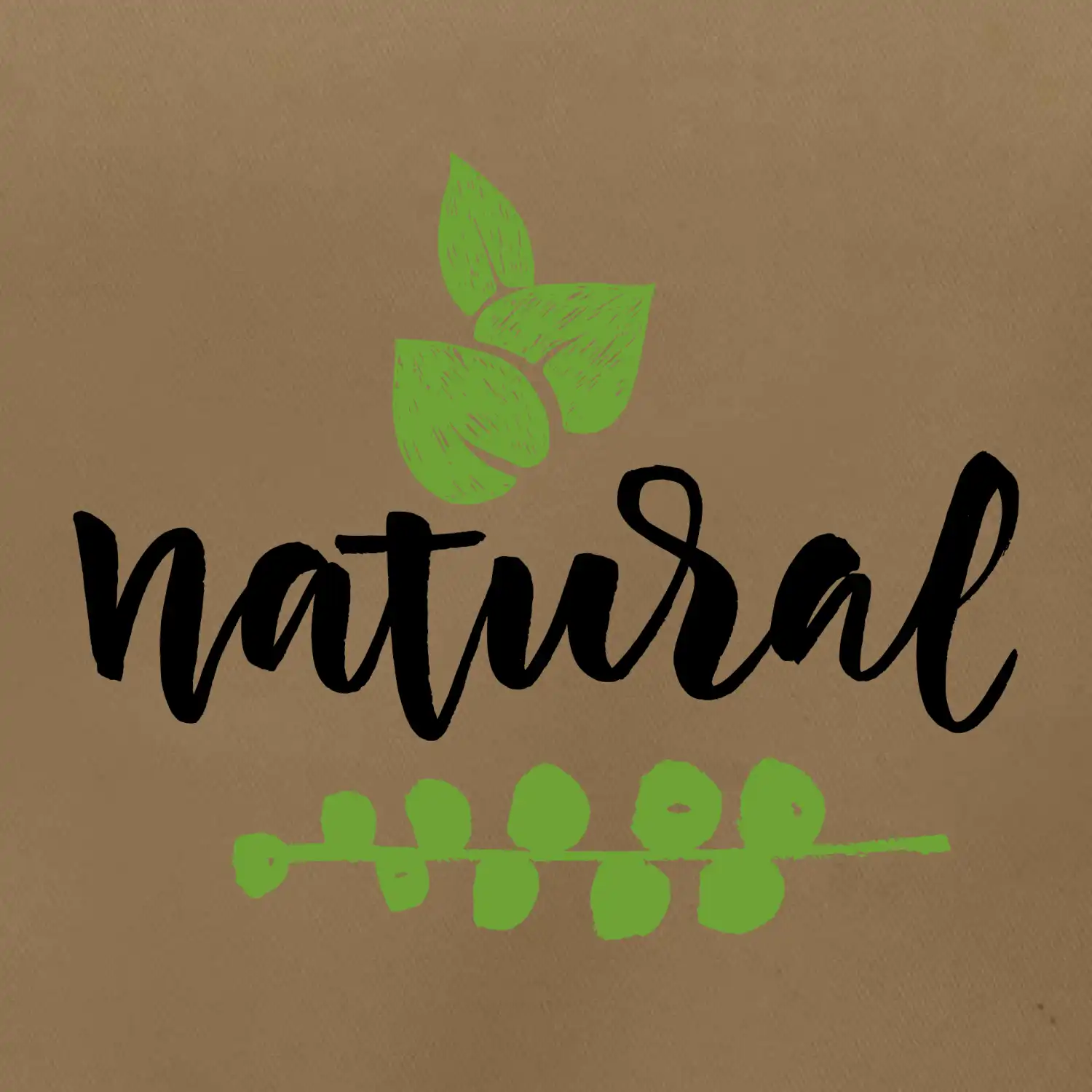 Natural - nápis v listech