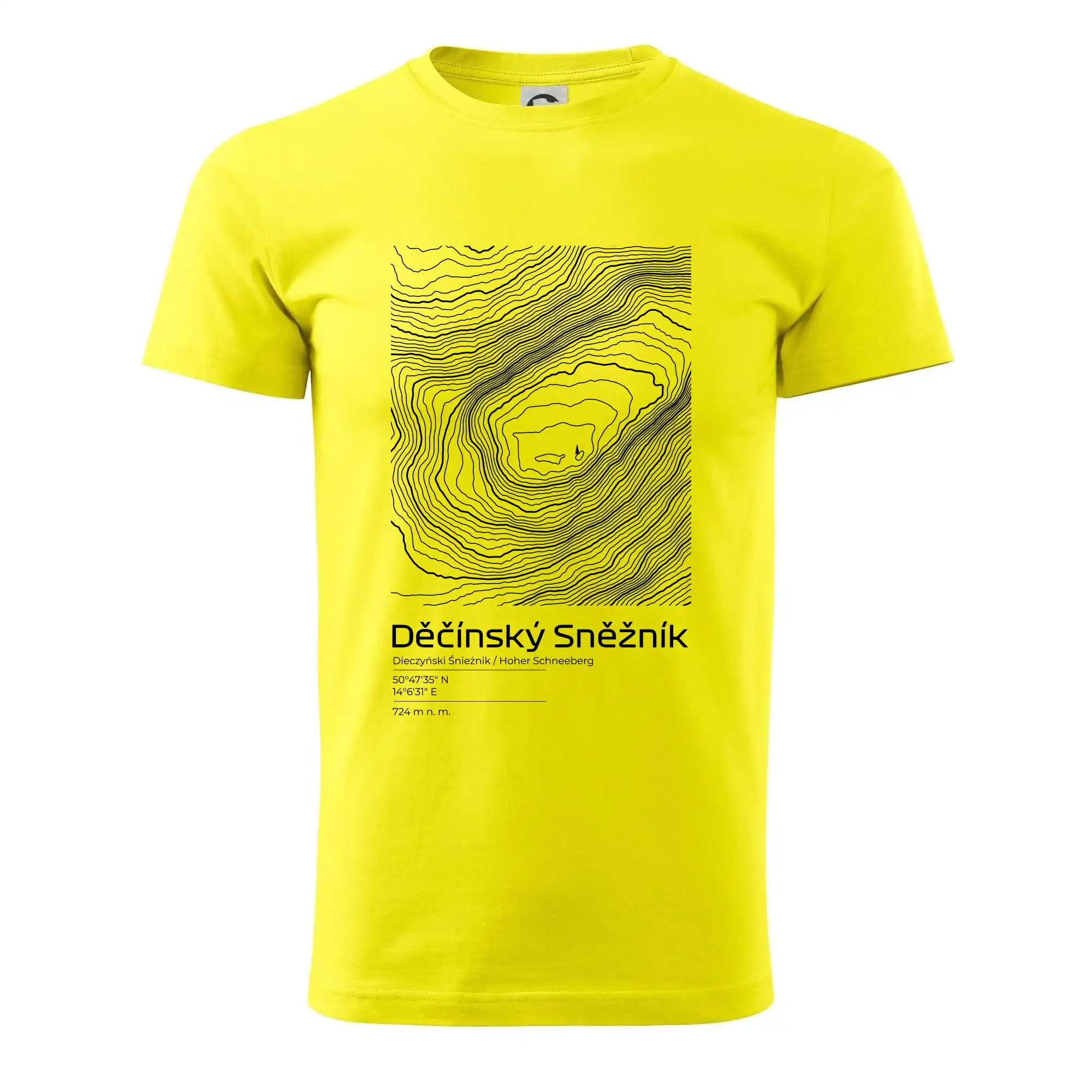 Děčínský Sněžník - vrstevnice v obdélníku