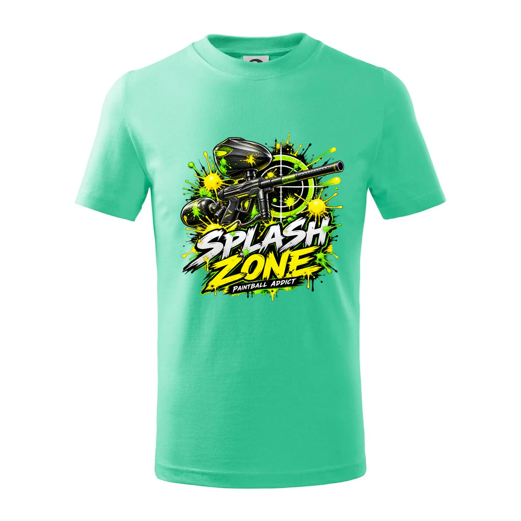Neonový zásah splash zone paintball