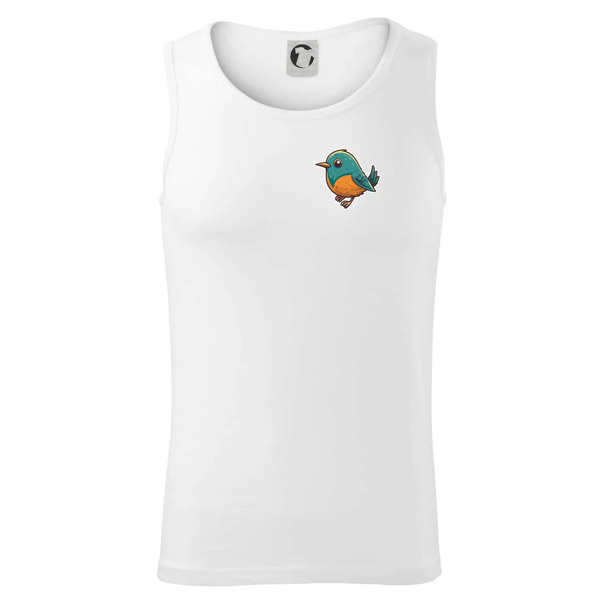 Ptáček kreslený na prsu