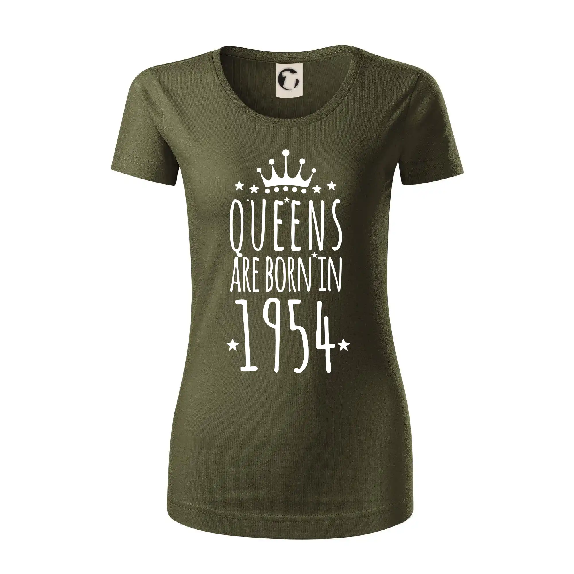 Trička s ročníkom 1954 - Queens are born in 1954 - Dámske tričko z organickej bavlny Origin (GOTS)