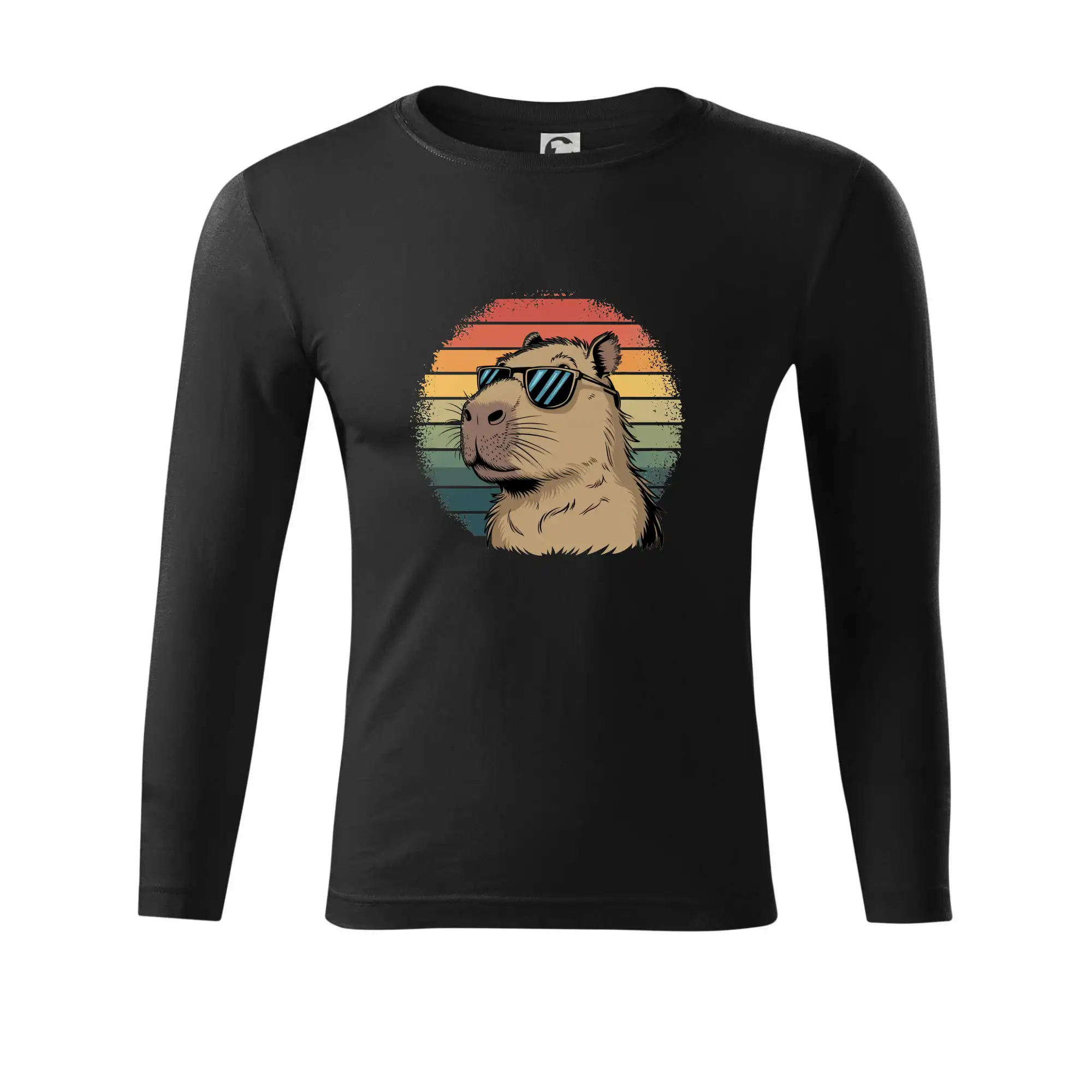 Tričká so zvieratami - Capybara v okuliaroch - Tričko Progress s dlhým rukávom