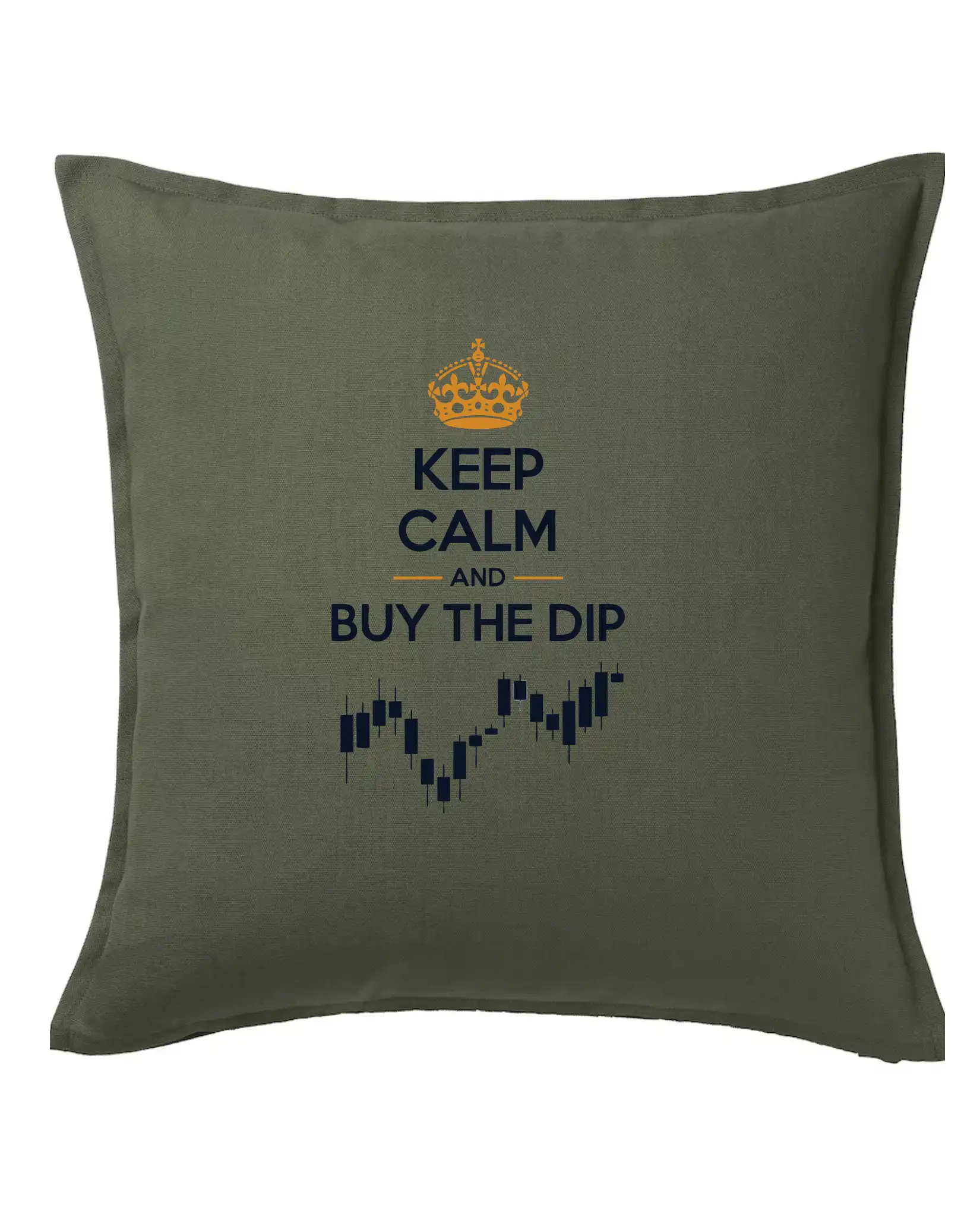 Keep Calm and Buy the Dip - koruna a graf - Vankúš 50x50