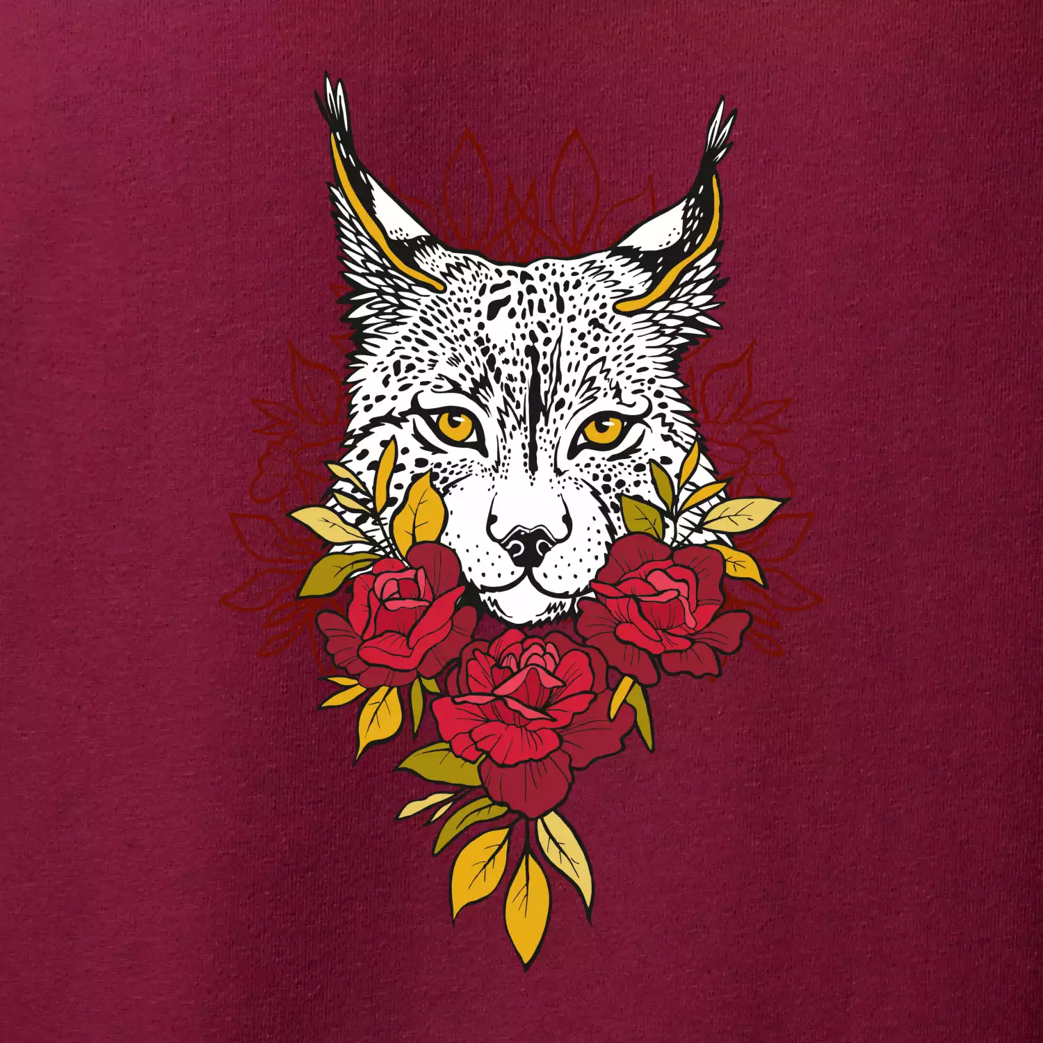 Rys s červenými ružami (Pecka design)