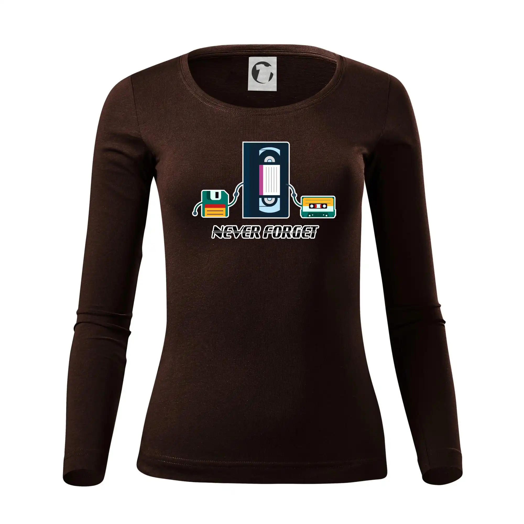 Tričká pre ajťákov - Never forget 90s - Dámske tričko FIT-T LS - zužené