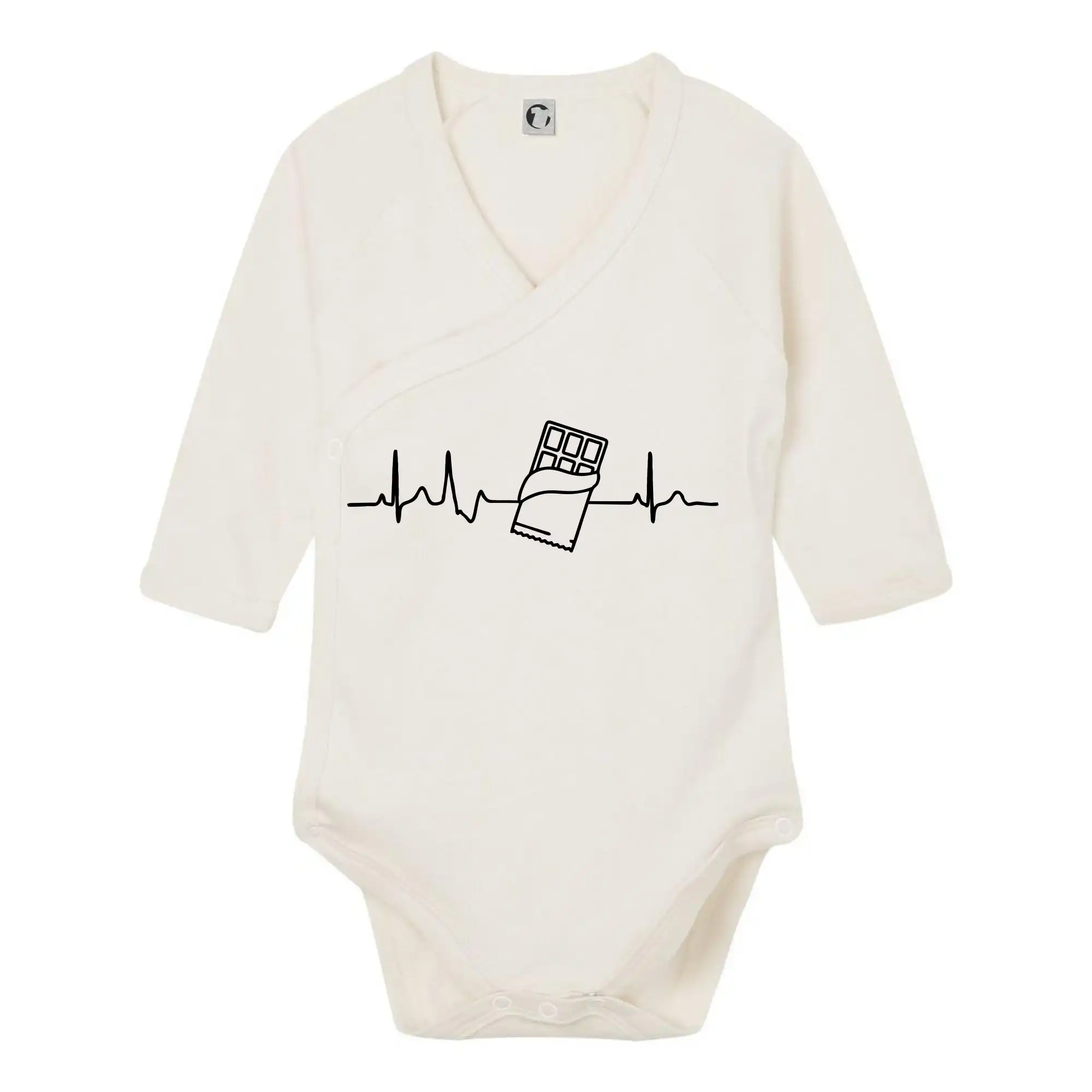 EKG čokoláda - Body zavinovacie s dlhým rukávom