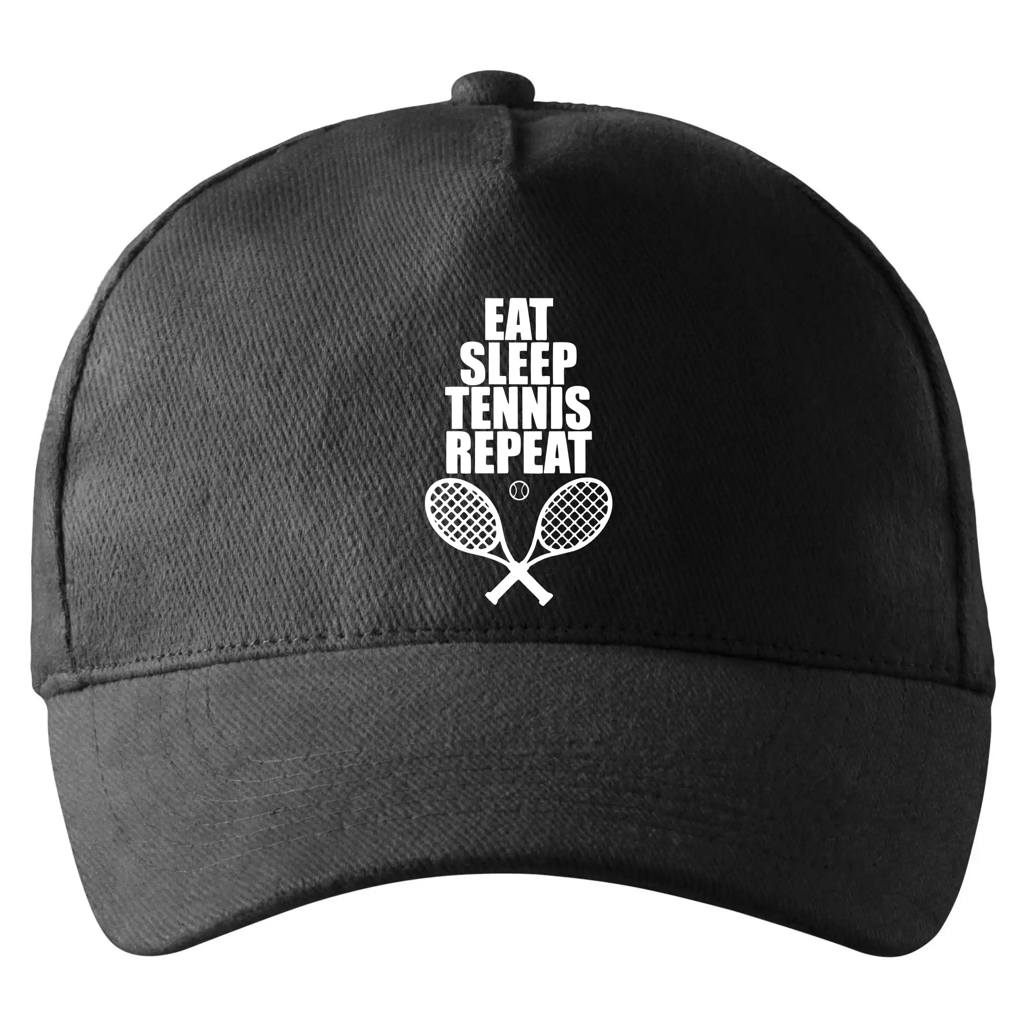Tričká na tenis - Eat sleep tennis - Šiltovka so zahnutým šiltom a mosaznou sponou