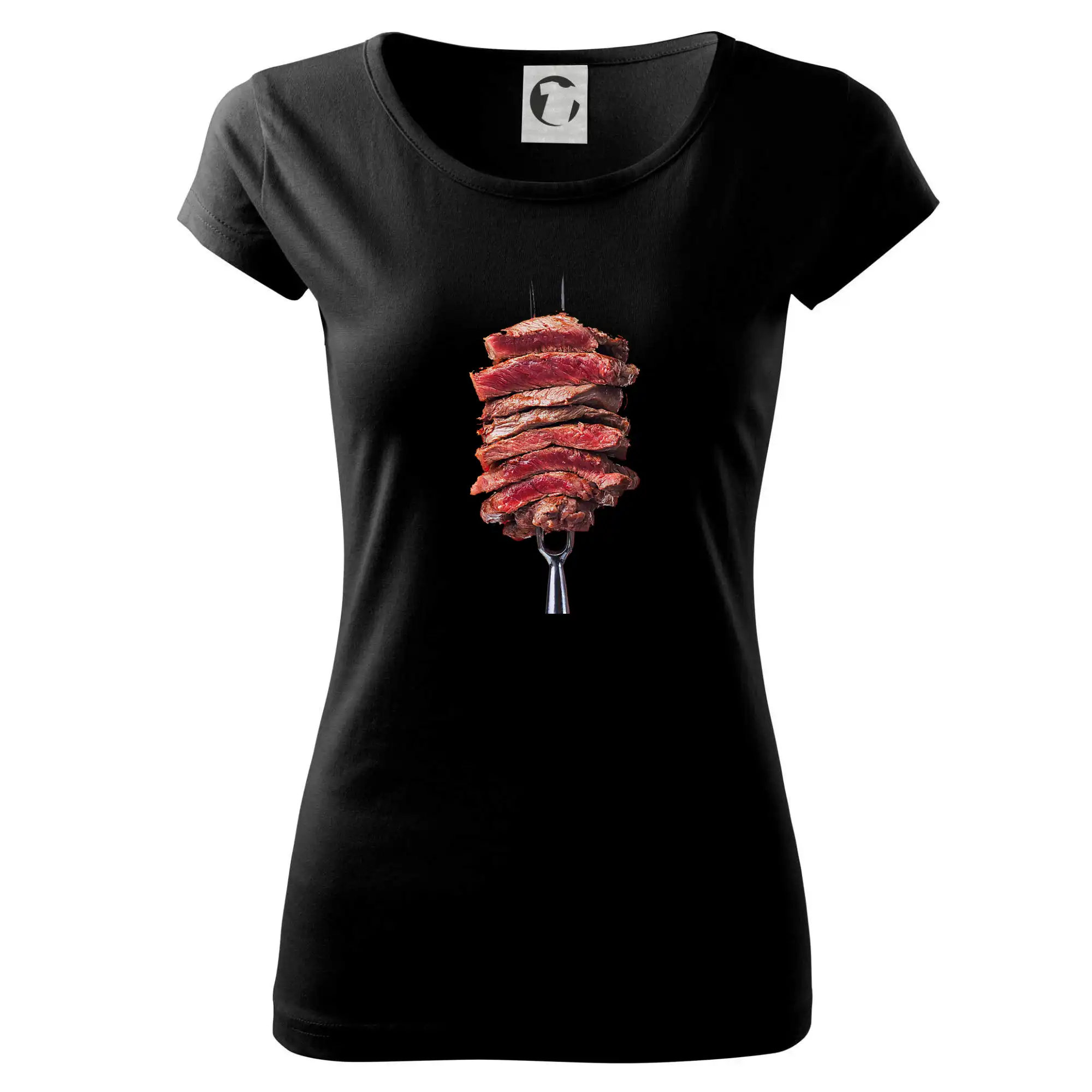 Tričká a zástery na grilovanie - Steak vidlička - Dámske tričko Pure