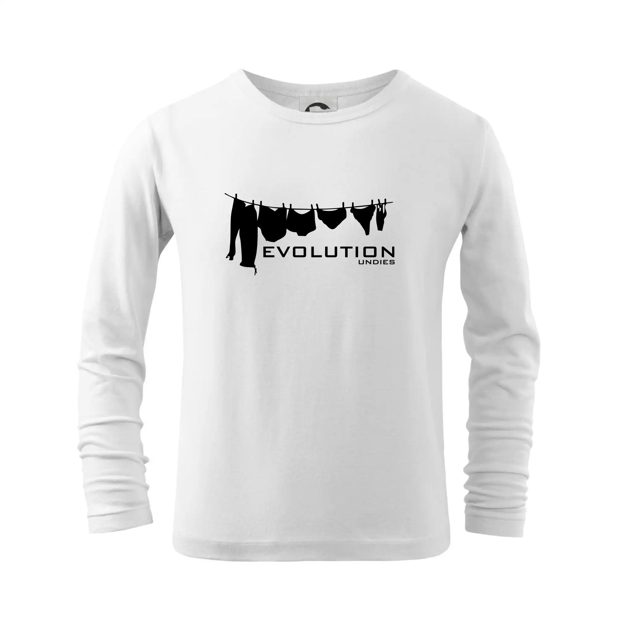 Tričká s potlačou evolúcia - Evolúcia spodnej bielizne - Tričko detské Long Sleeve