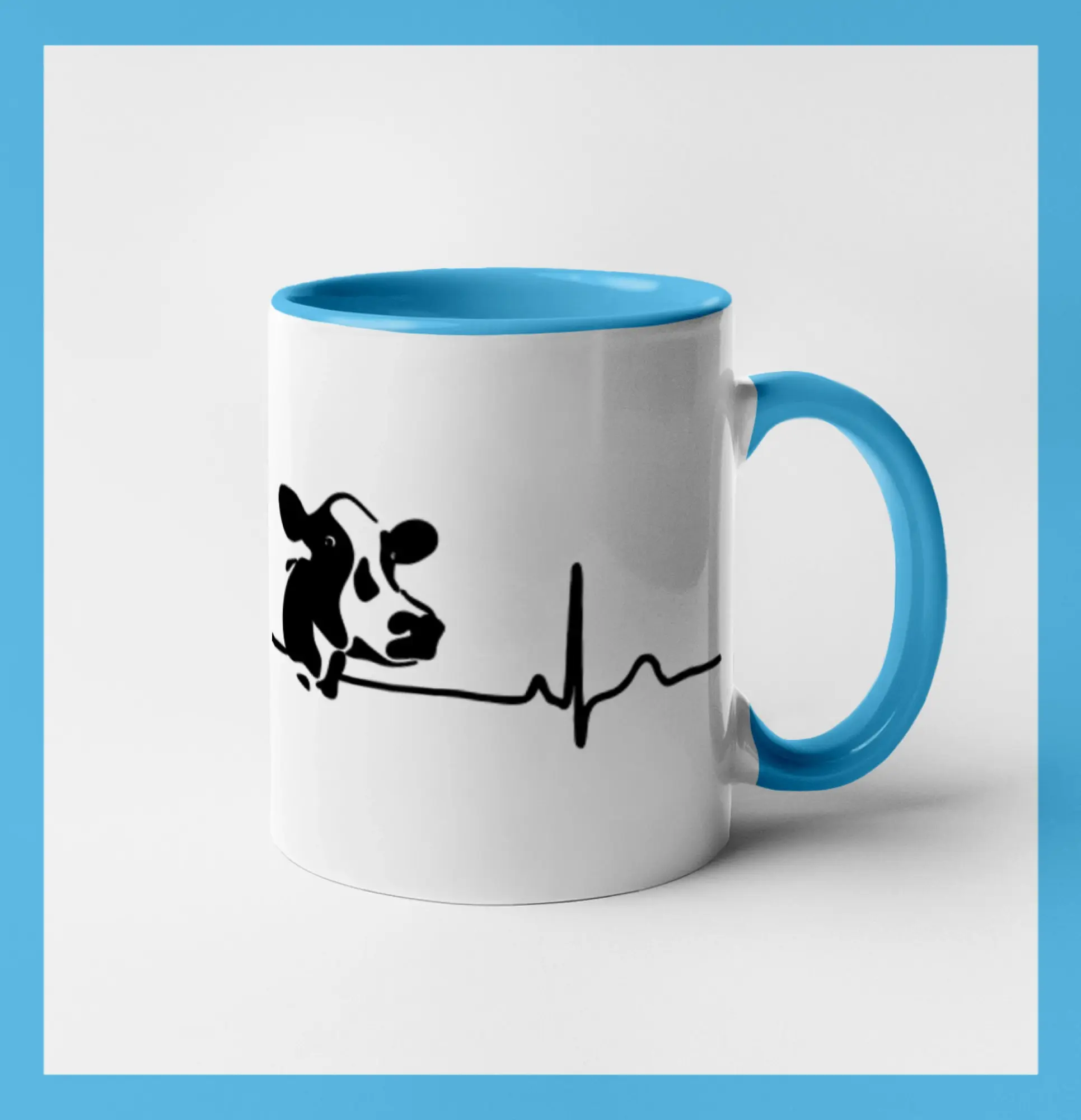 Tričká s kravou - Krava EKG - Hrnček 