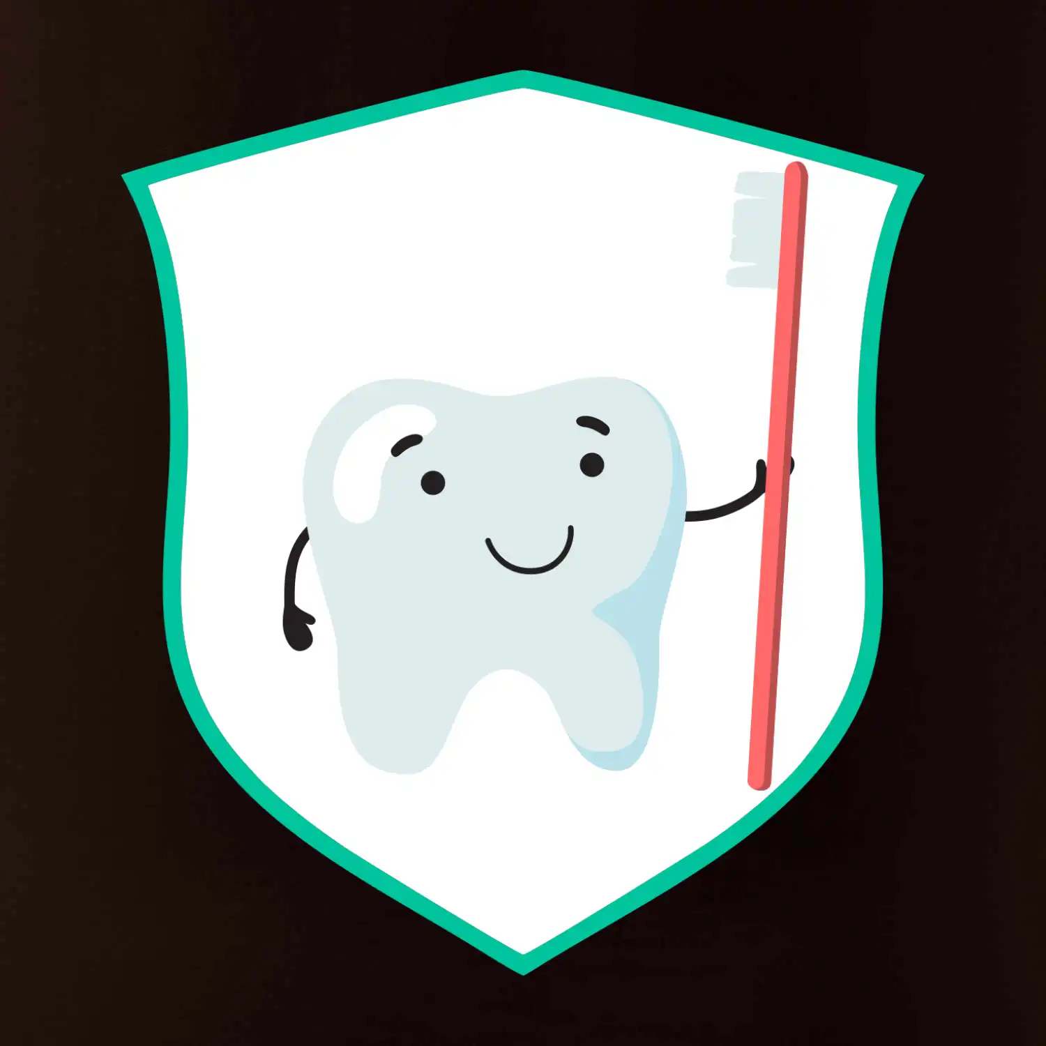 Zoubek na prsu - zubní kartáček