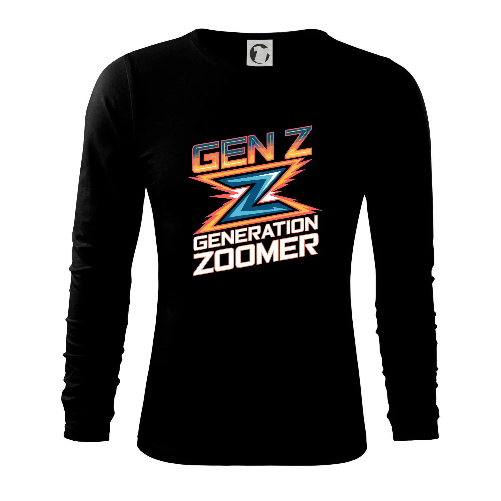 Tričká s motívmi ktoré frčia na internete - Generácia Z - Gen Z farebný nápis - Tričko s dlhým rukávom FIT-T long sleeve