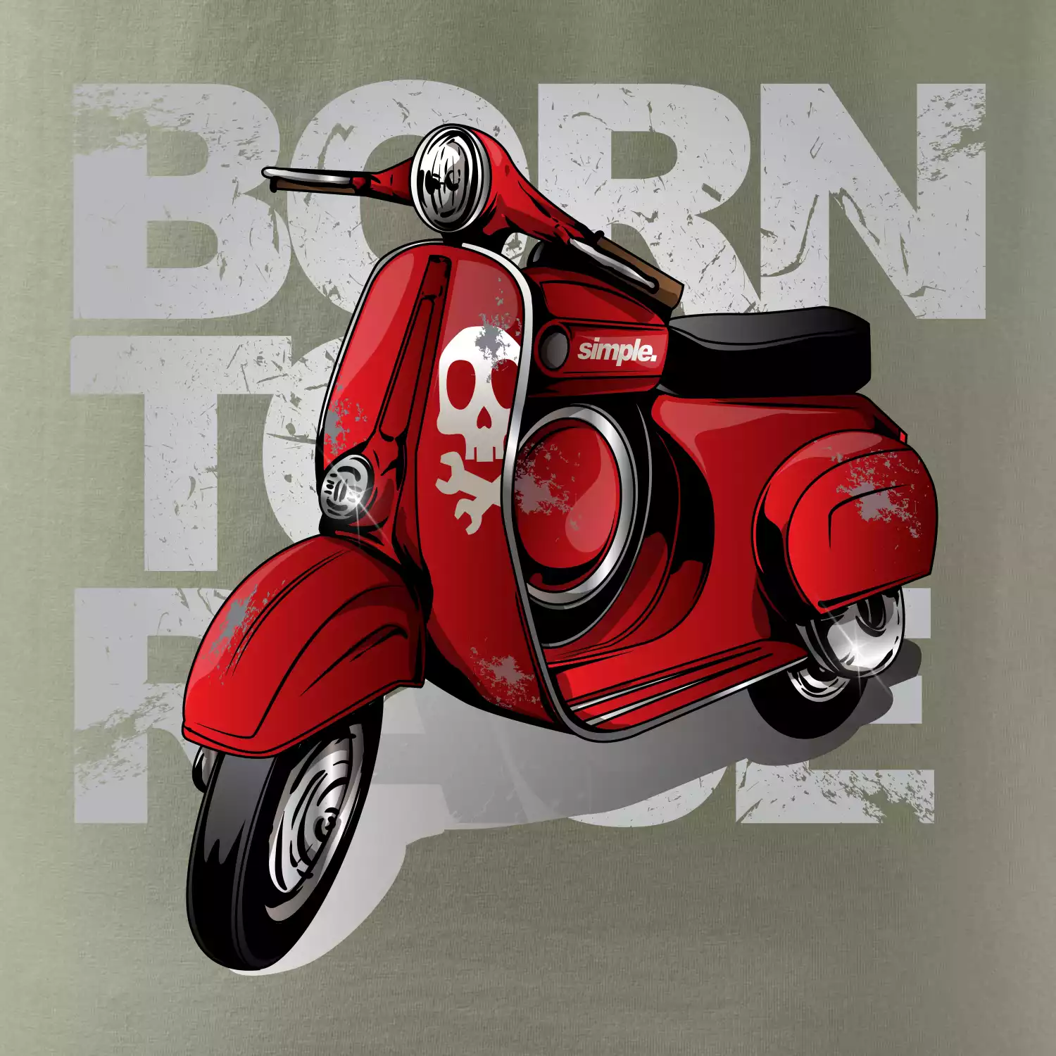 Scooter born to ride red