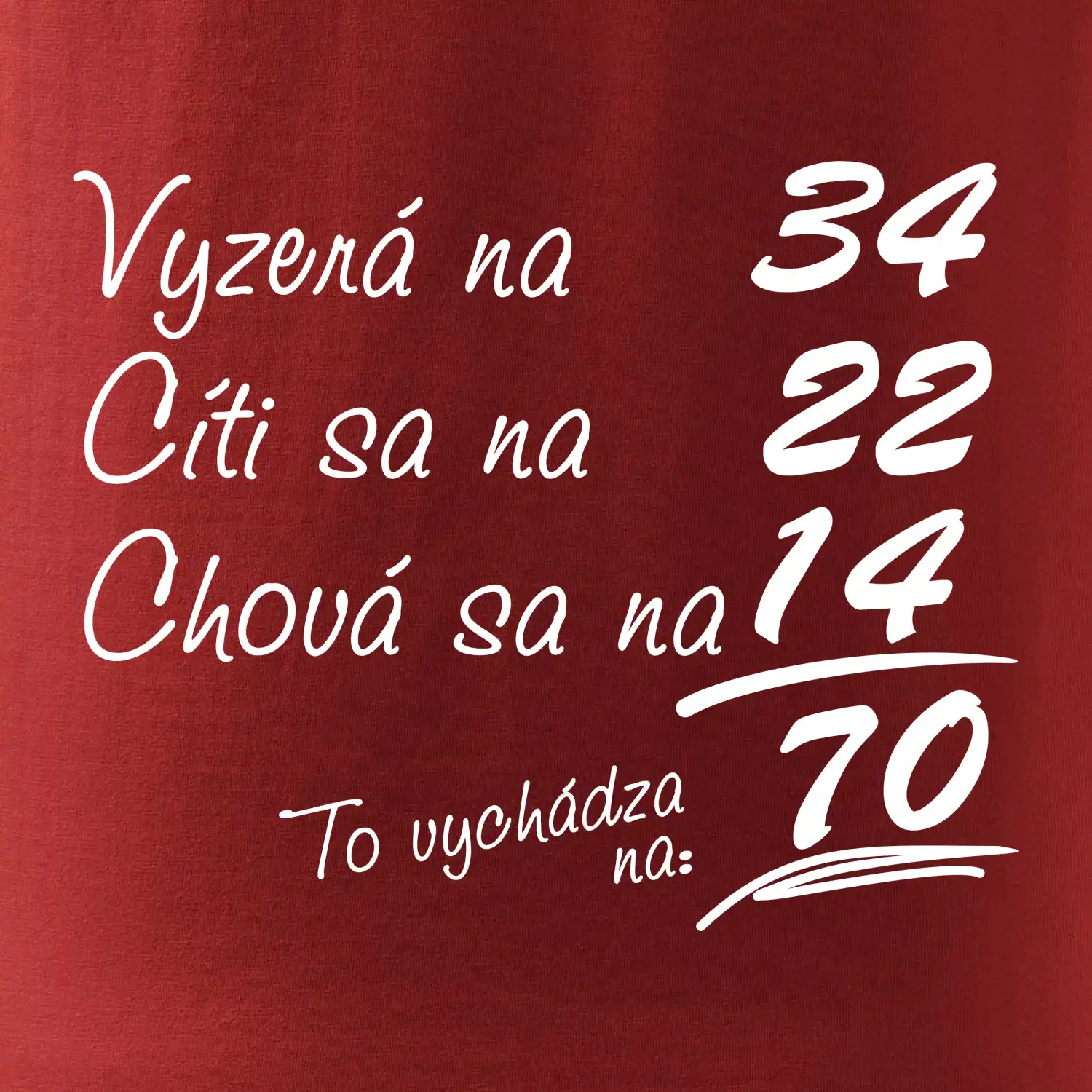 Vyzerá, cíti sa, chová sa - 70 rokov