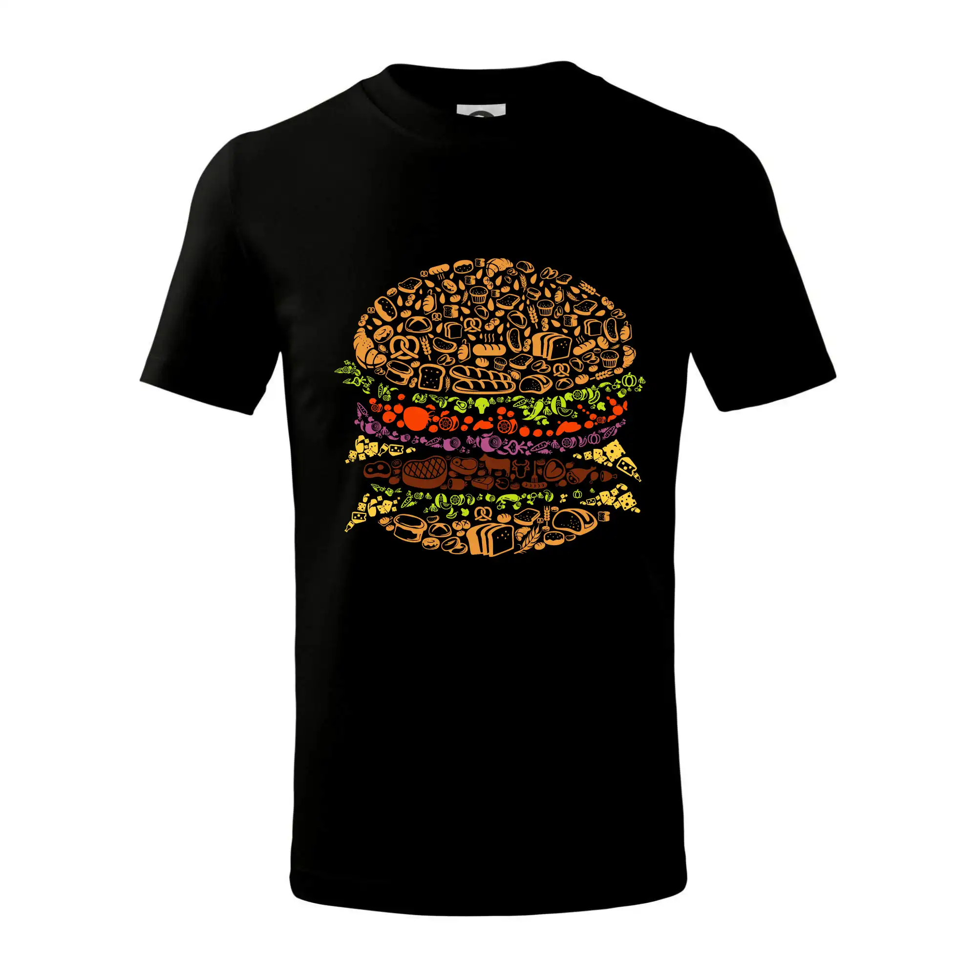 Tričká a zástery na grilovanie - Burger - nákres z ikon - Tričko detské bavlnené