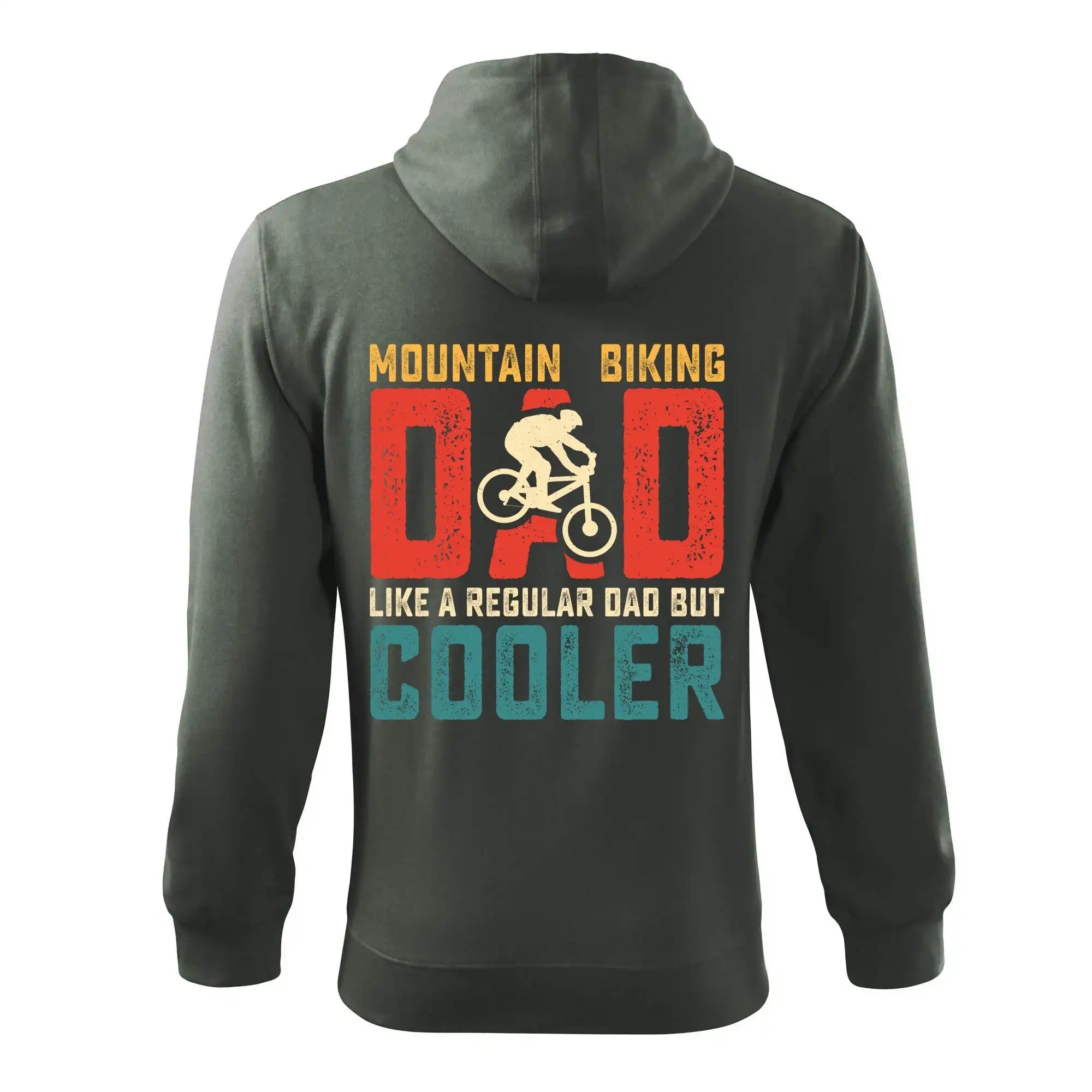 Mountain biking dad like a regular dad