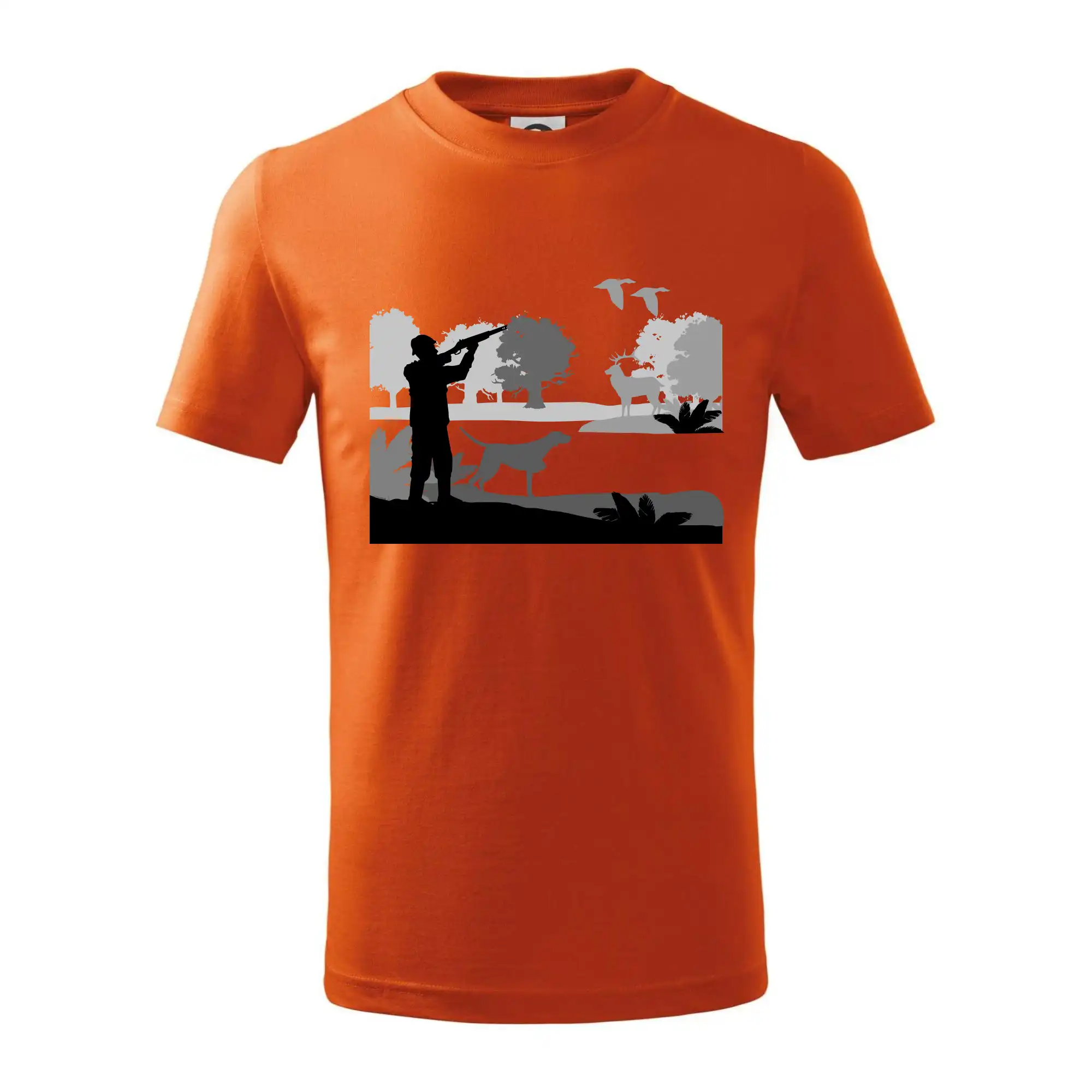 Lovec a stavač v lese