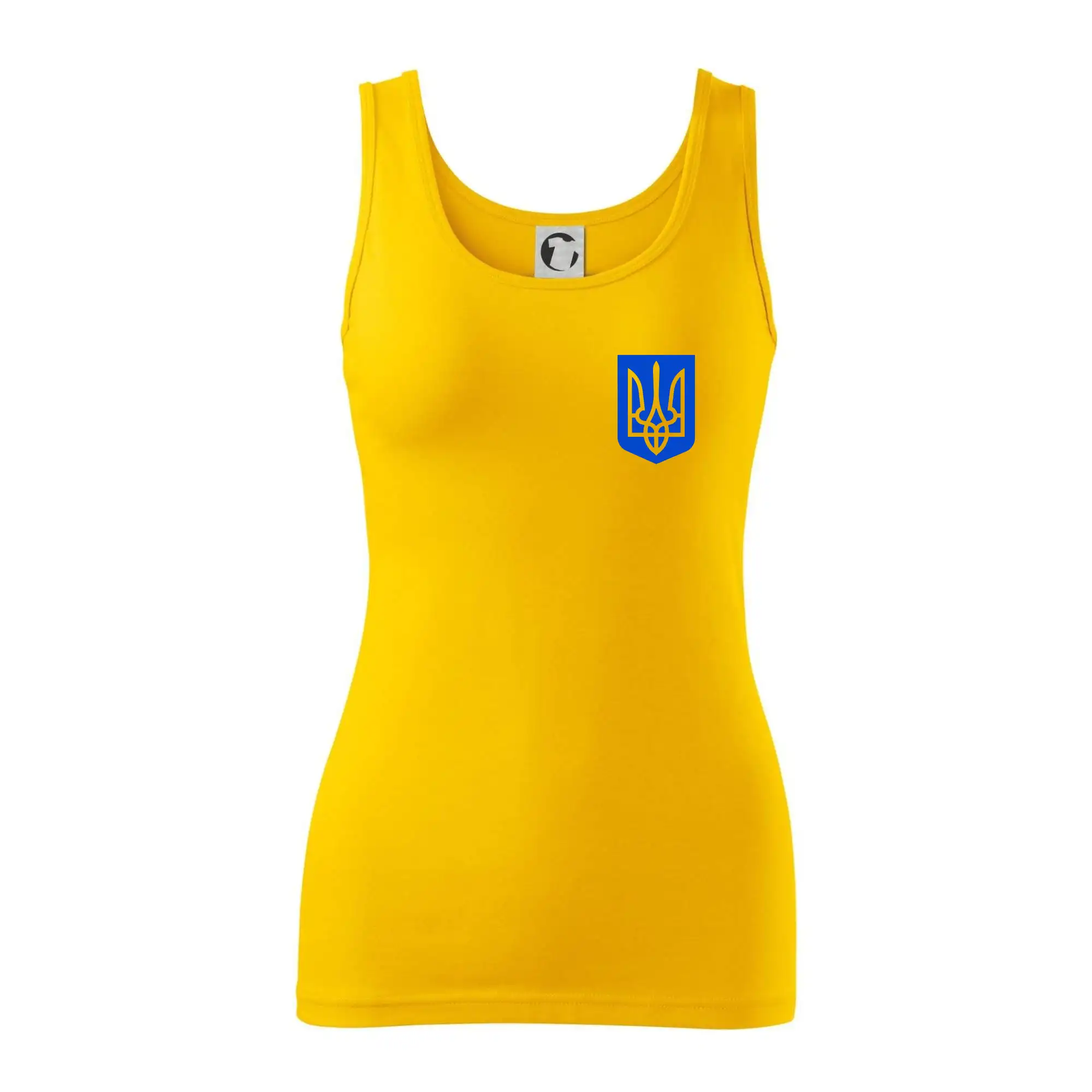 Tričká s vlajkou ukrajiny - Ukrajina - Dres žltý - Dámske tielko