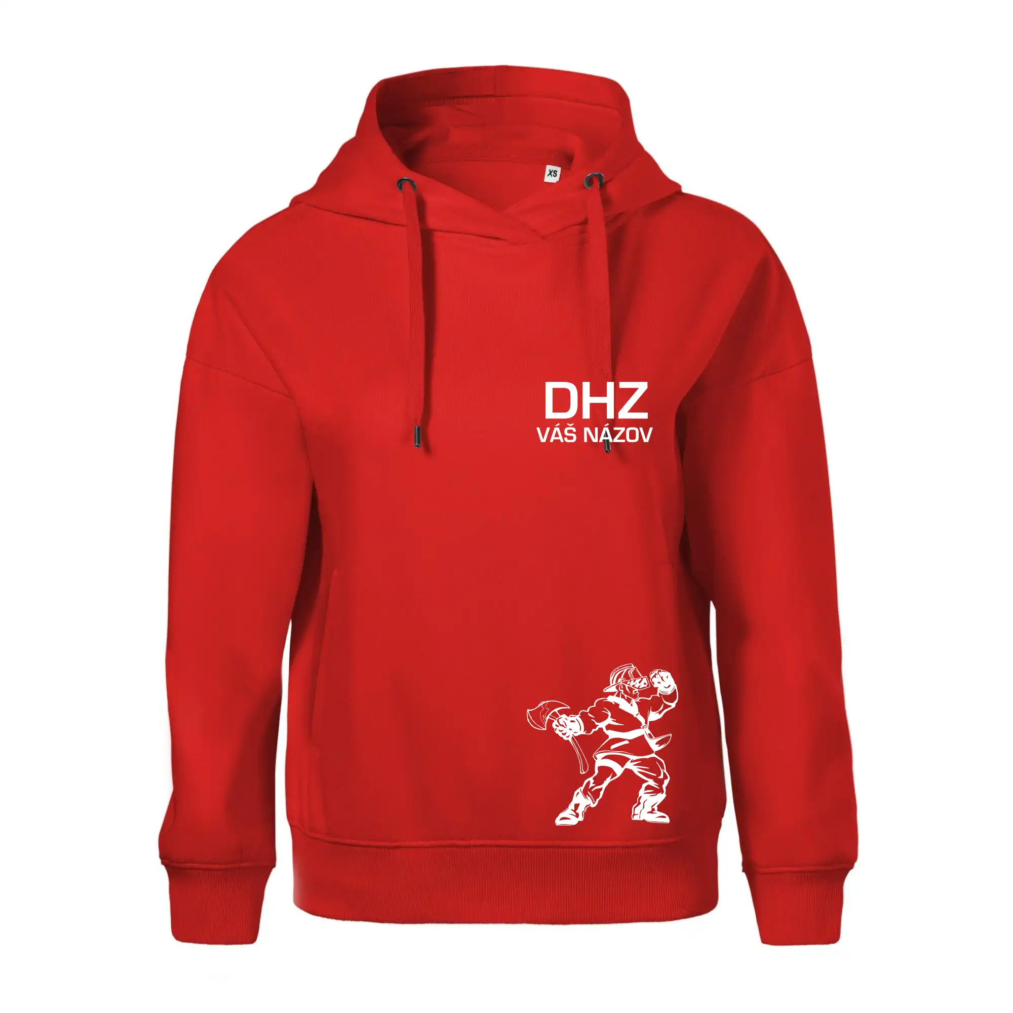 Originálne tričká pre hasičov - DHZ postava - vlastný názov - Oversized mikina dámská Moon - kratšia + širšia