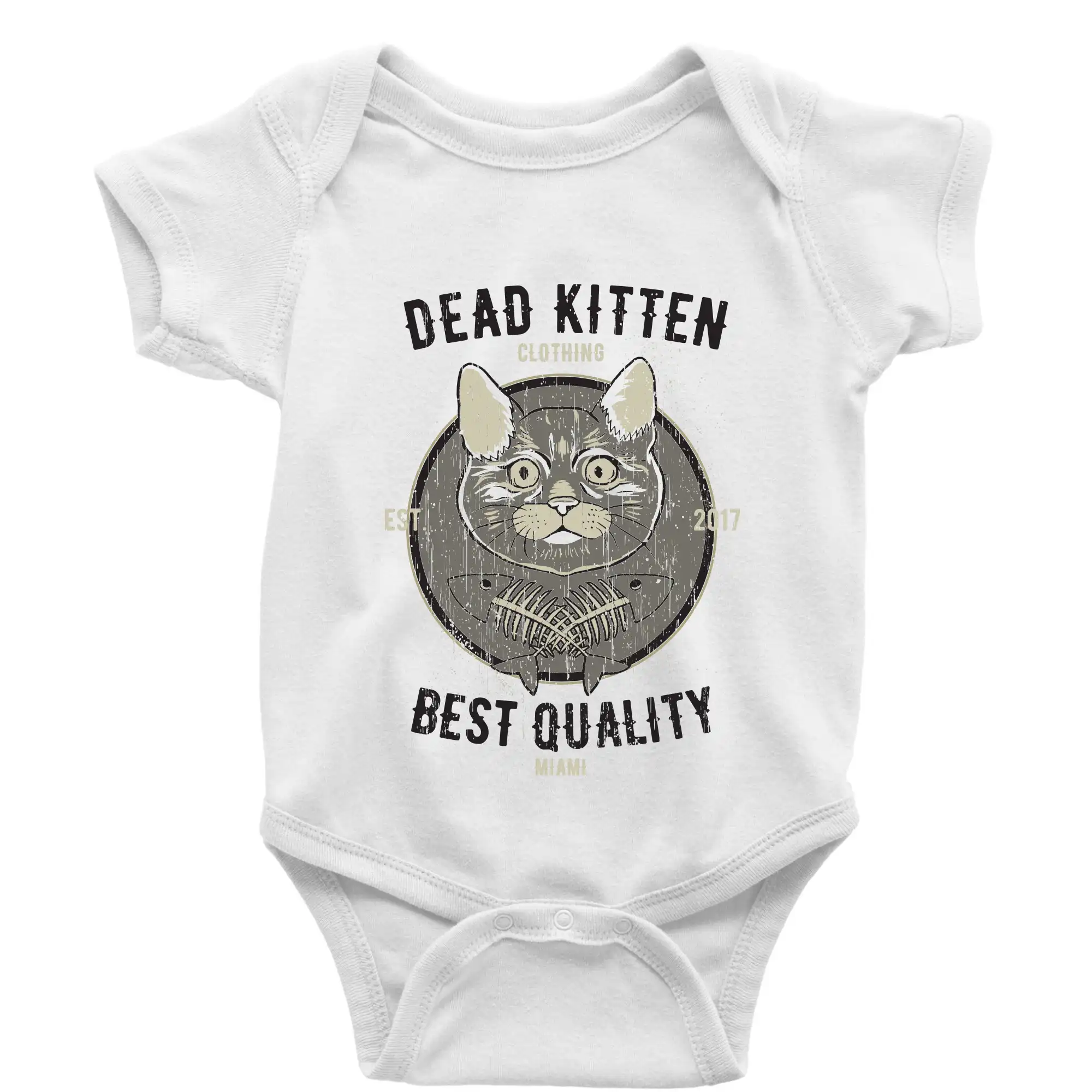Vtipná tričká s mačkou - Cat deadkitten - Body dojčenské s krátkym rukávom