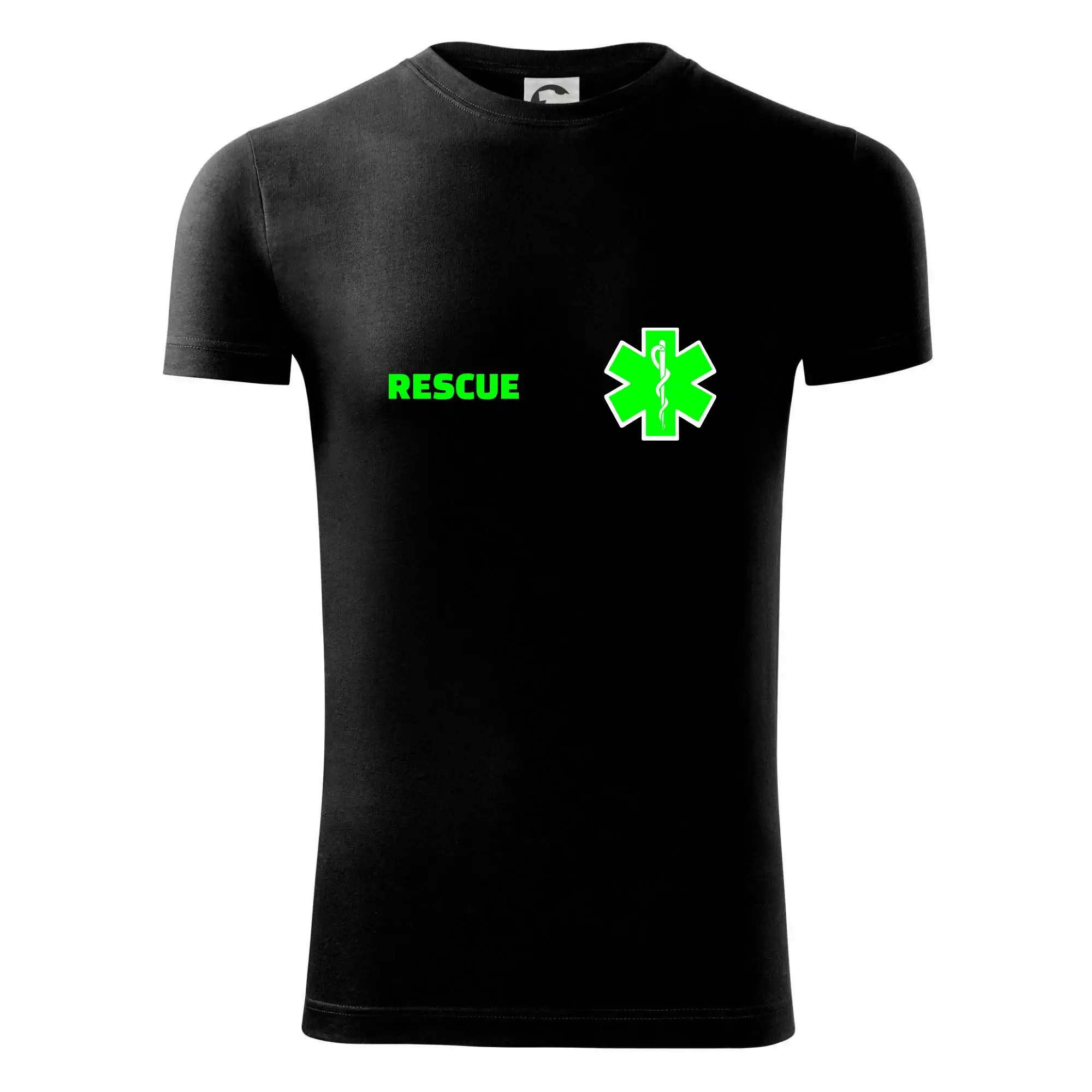 Tričká a mikiny pre záchranárov a lekárov - Kvalitné oblečenie pre zdravotníkov - Rescue - Fluo zelené - Viper FIT - Pánske zúžené tričko