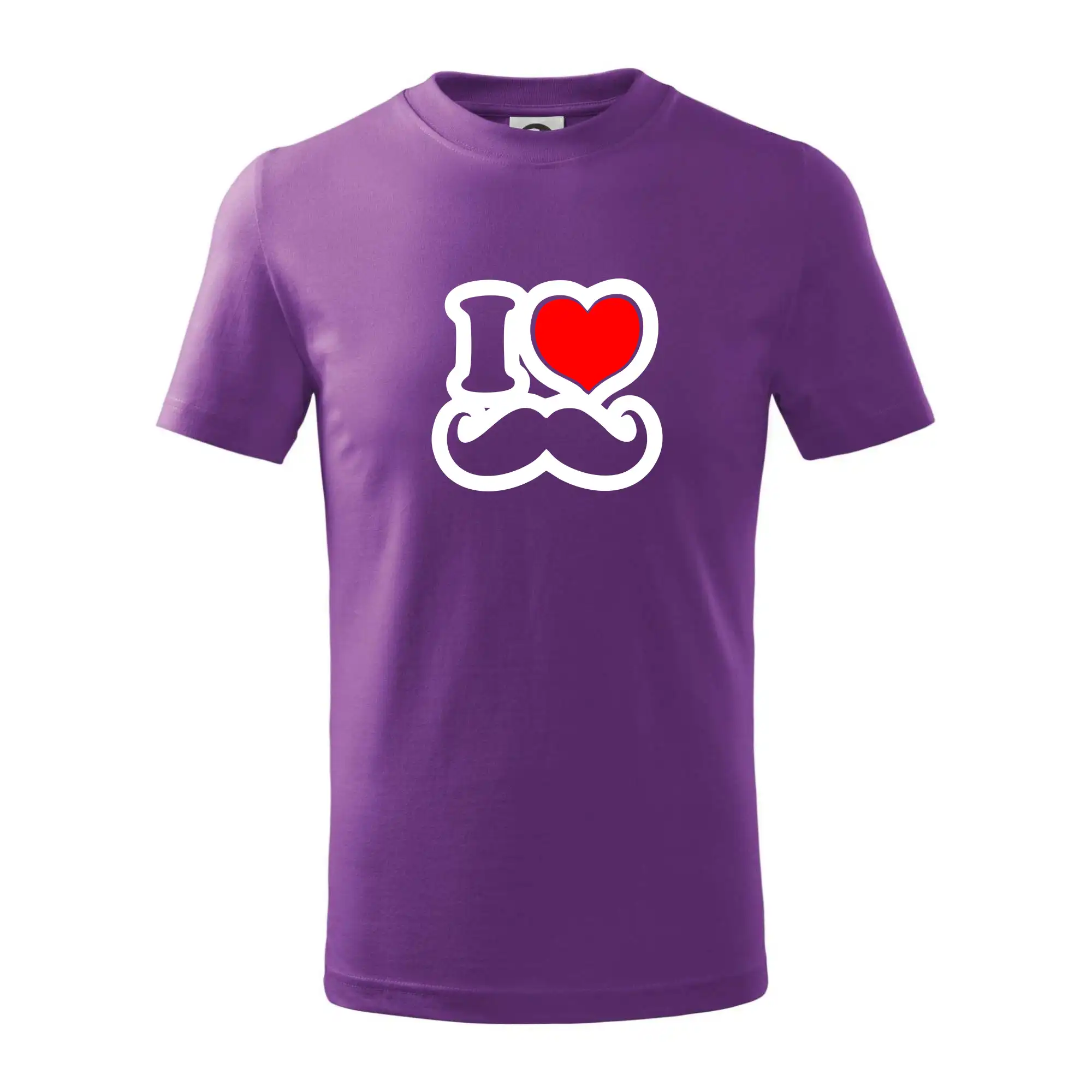Tričká s fúzikmi - i love mustache - obrys - Tričko detské bavlnené