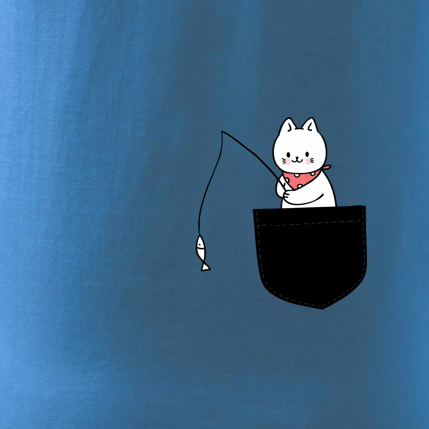 Kočka s rybou v kapse