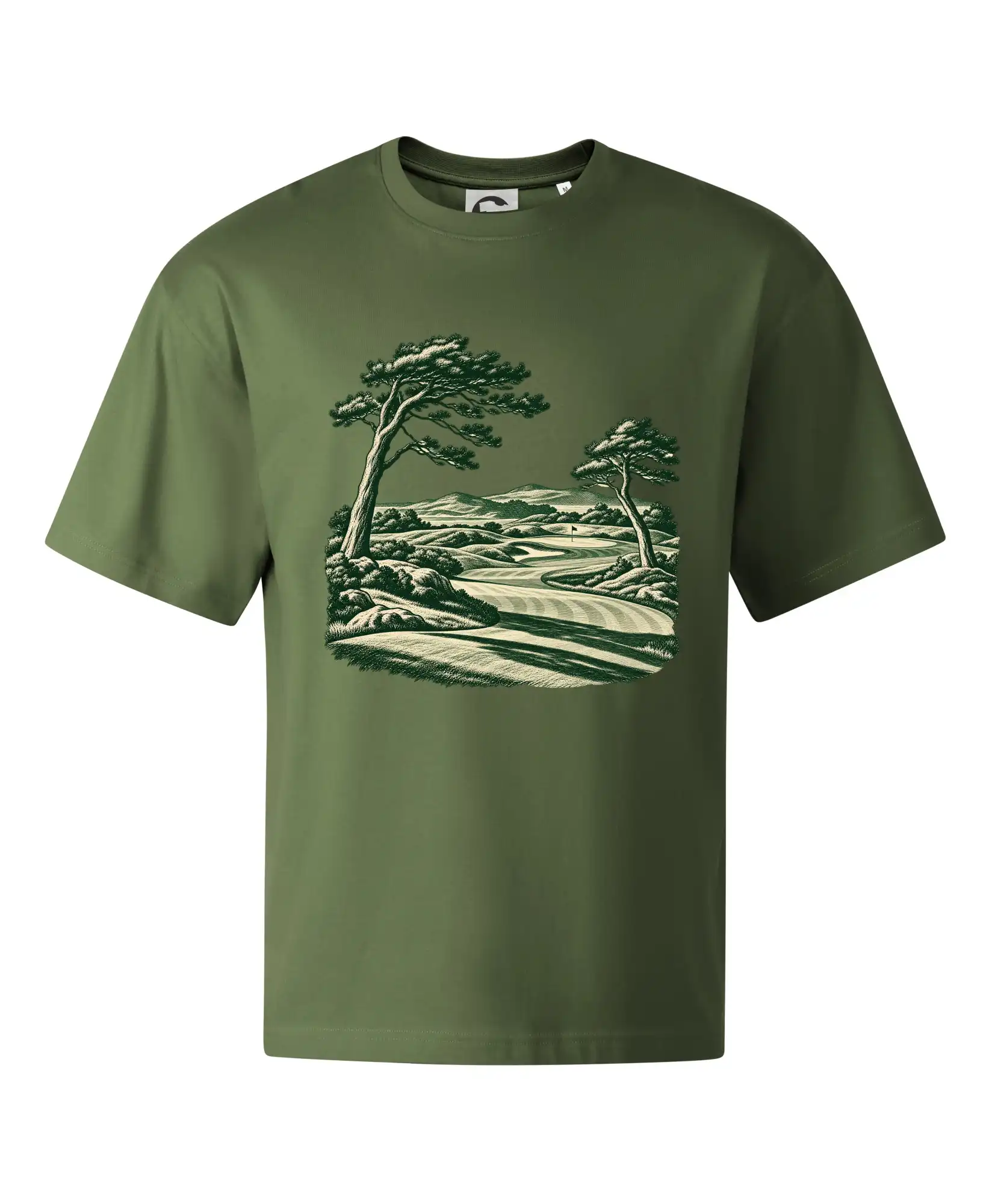Golfové hřiště v retro rytině