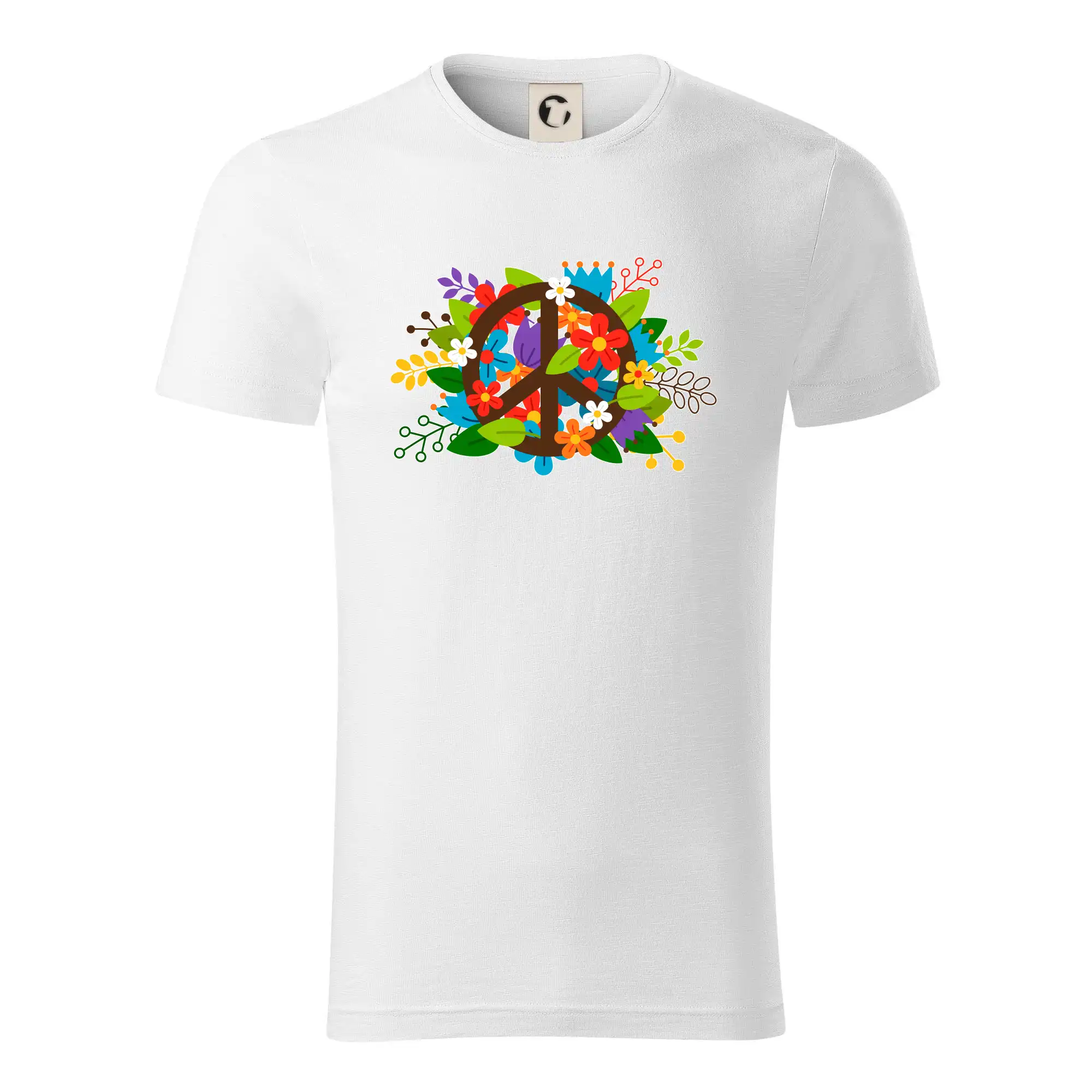 Peace symbol prorostlý květinami