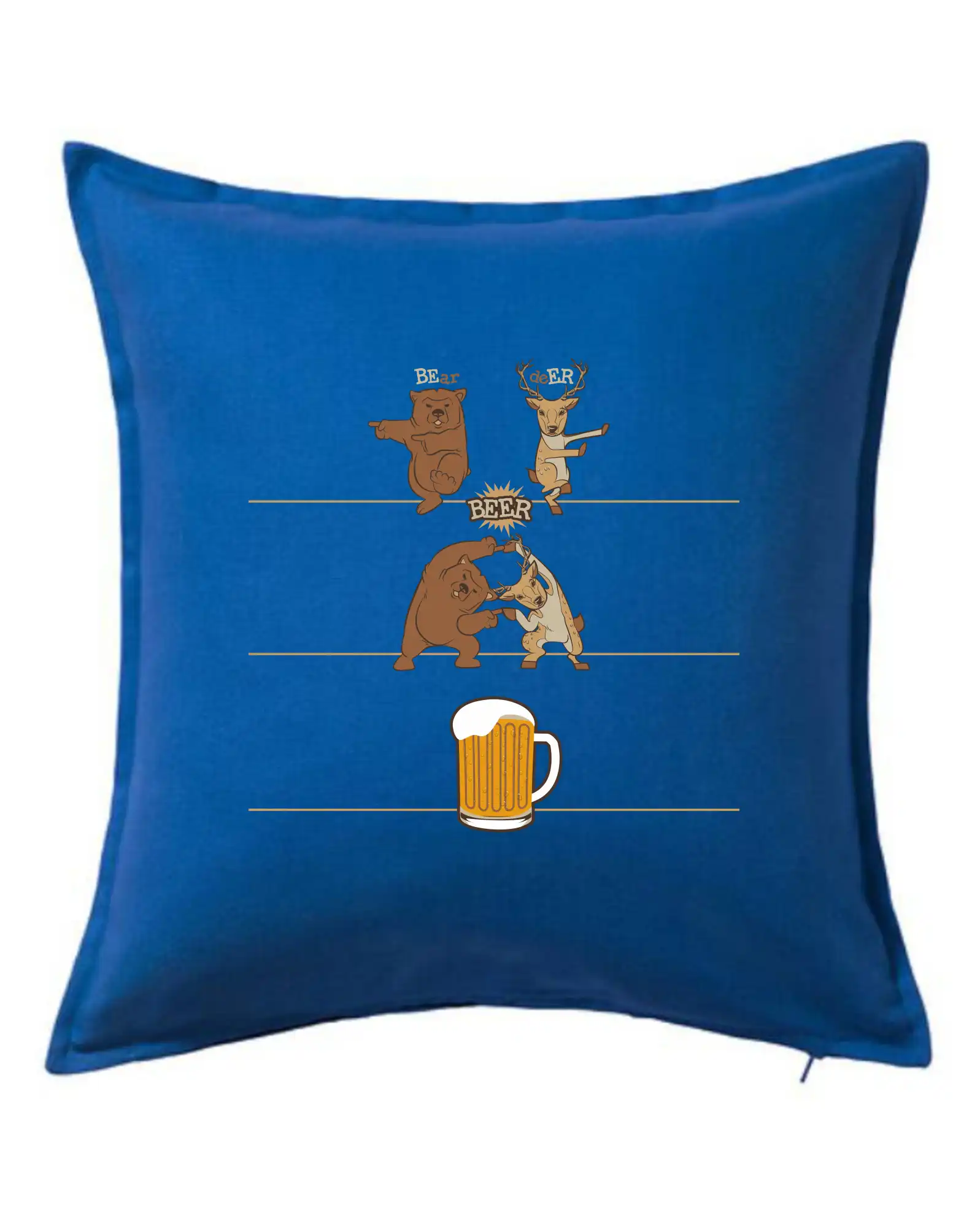 Vtipná tričká pre pivárov - Beer - BEar - deER - Vankúš 50x50