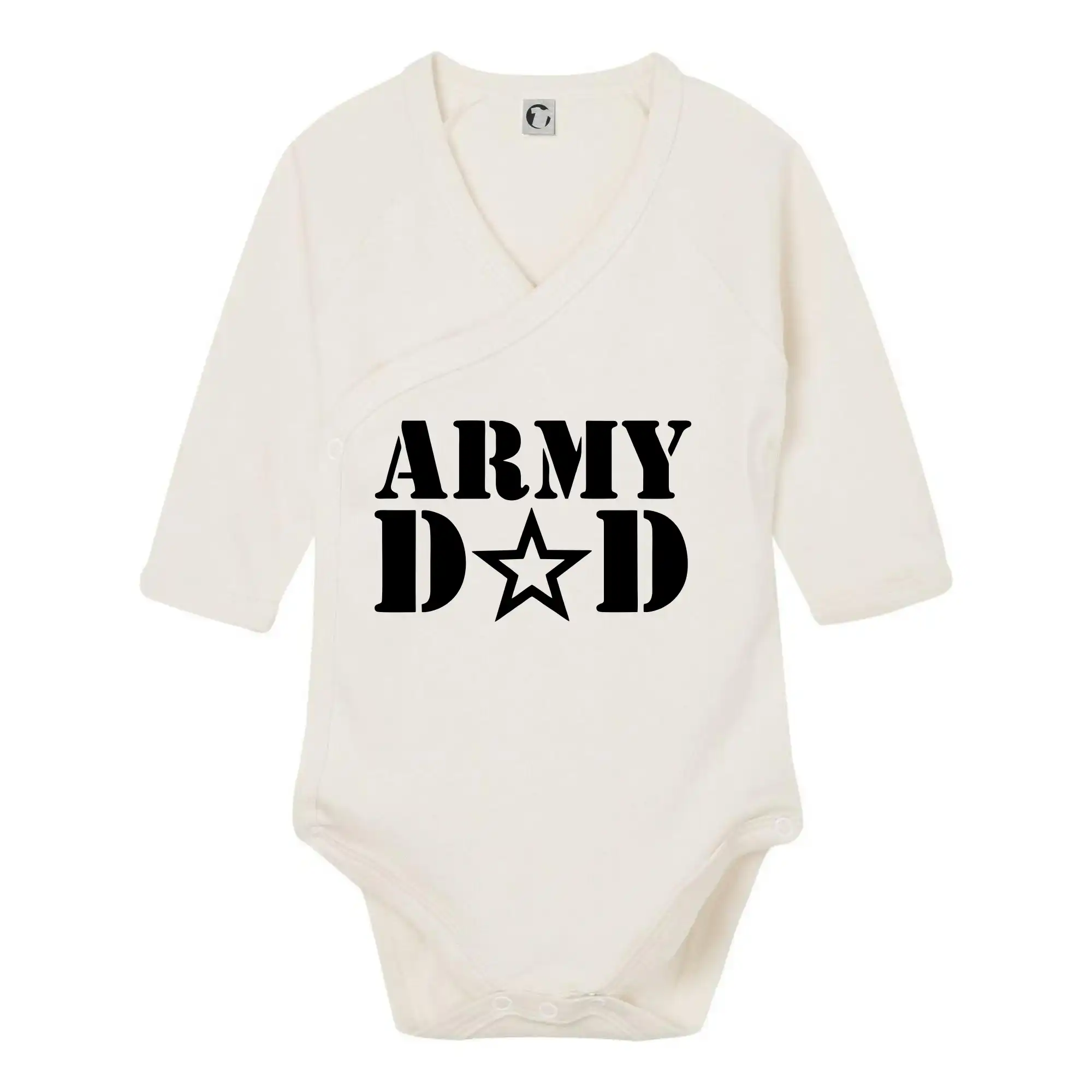 Vojenská tričká s potlačou - Army dad - Body zavinovacie s dlhým rukávom