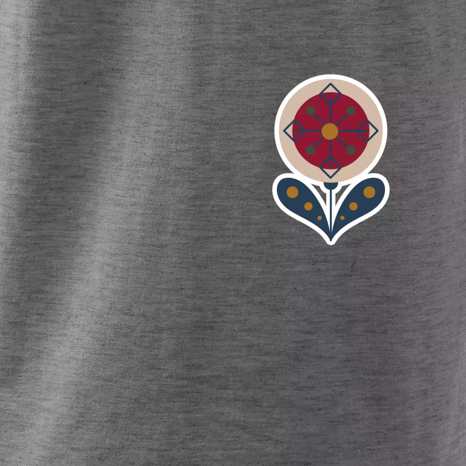 Folklor na prsu květina kulatá