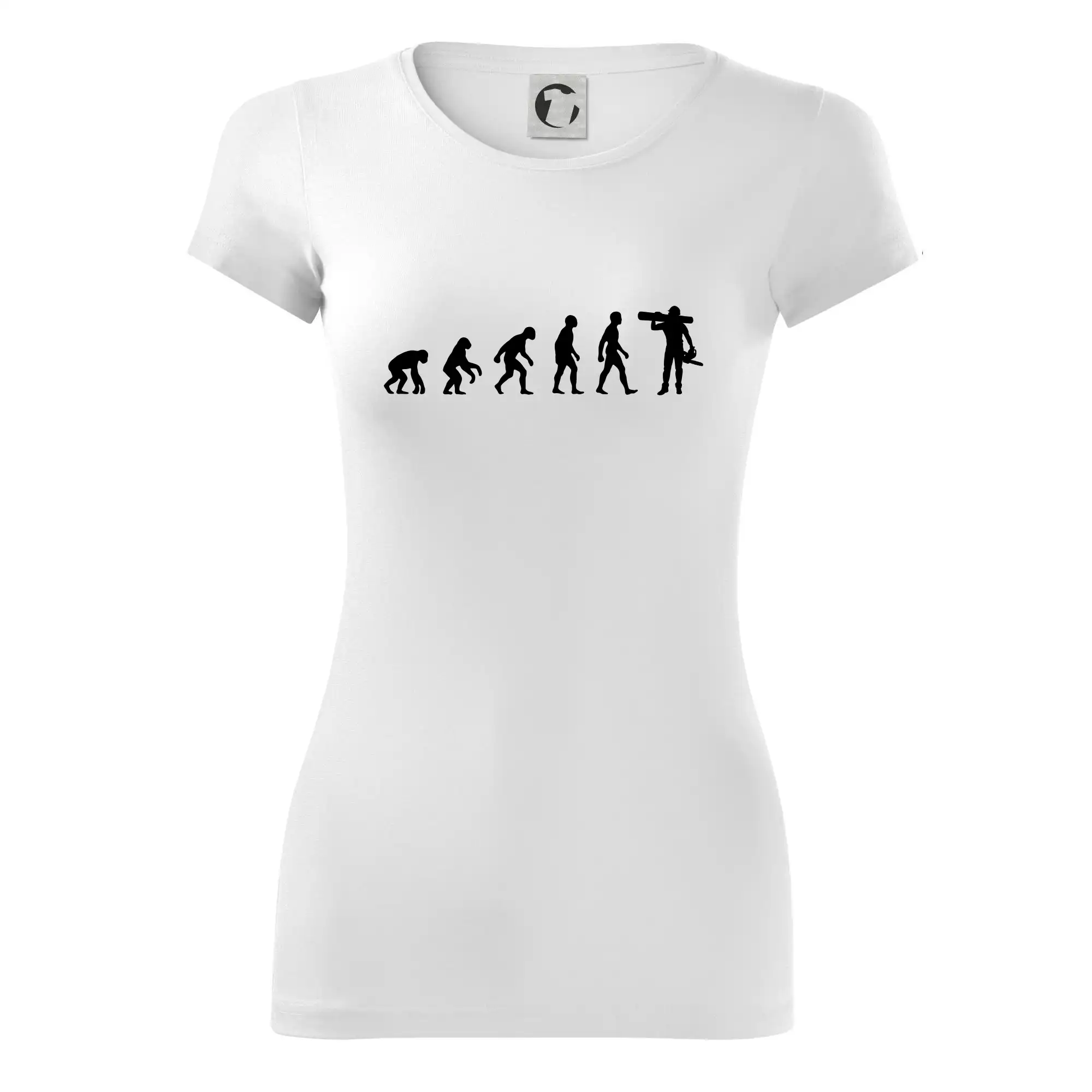 Evoluce dřevorubec - pila a kmen