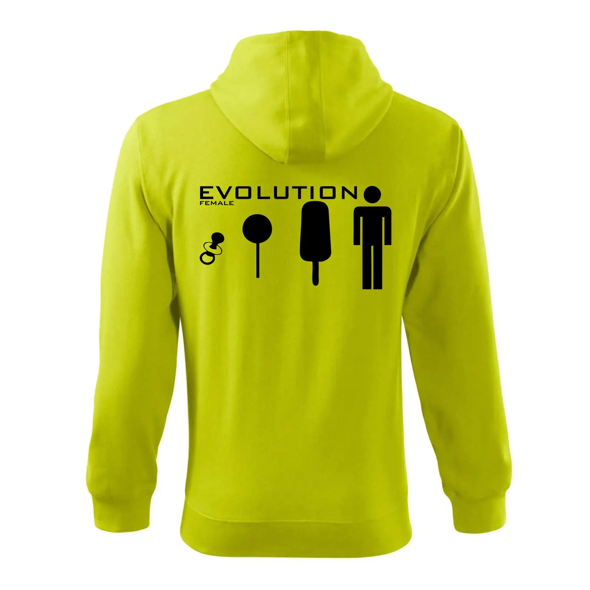 Tričká s potlačou evolúcia - Evolúcia ženy - Mikina s kapucňou na zips trendy zipper