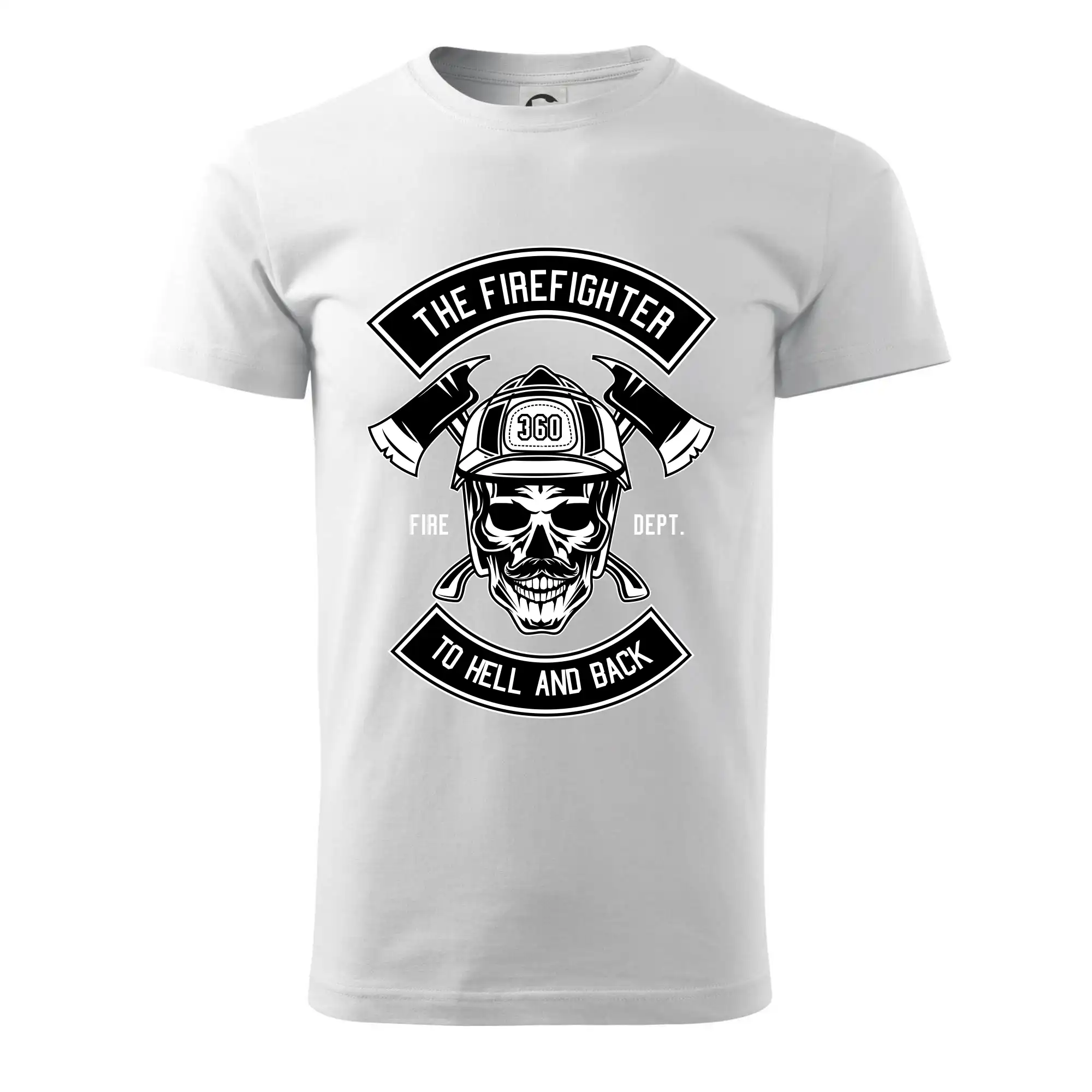 Originálne tričká pre hasičov - Lebka hasič do pekla a späť - Pánske tričko nižšej gramáže