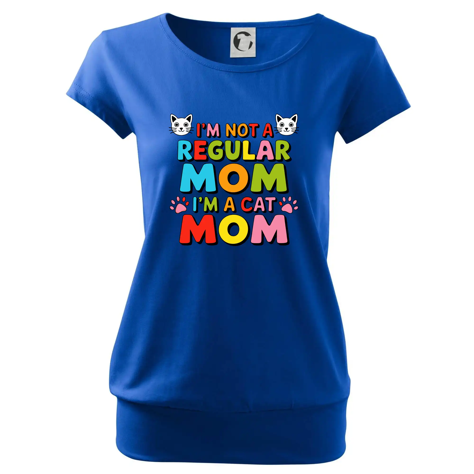 Vtipná tričká s mačkou - I'm not a regular mom I'm a cat mom - Voľné tričko city