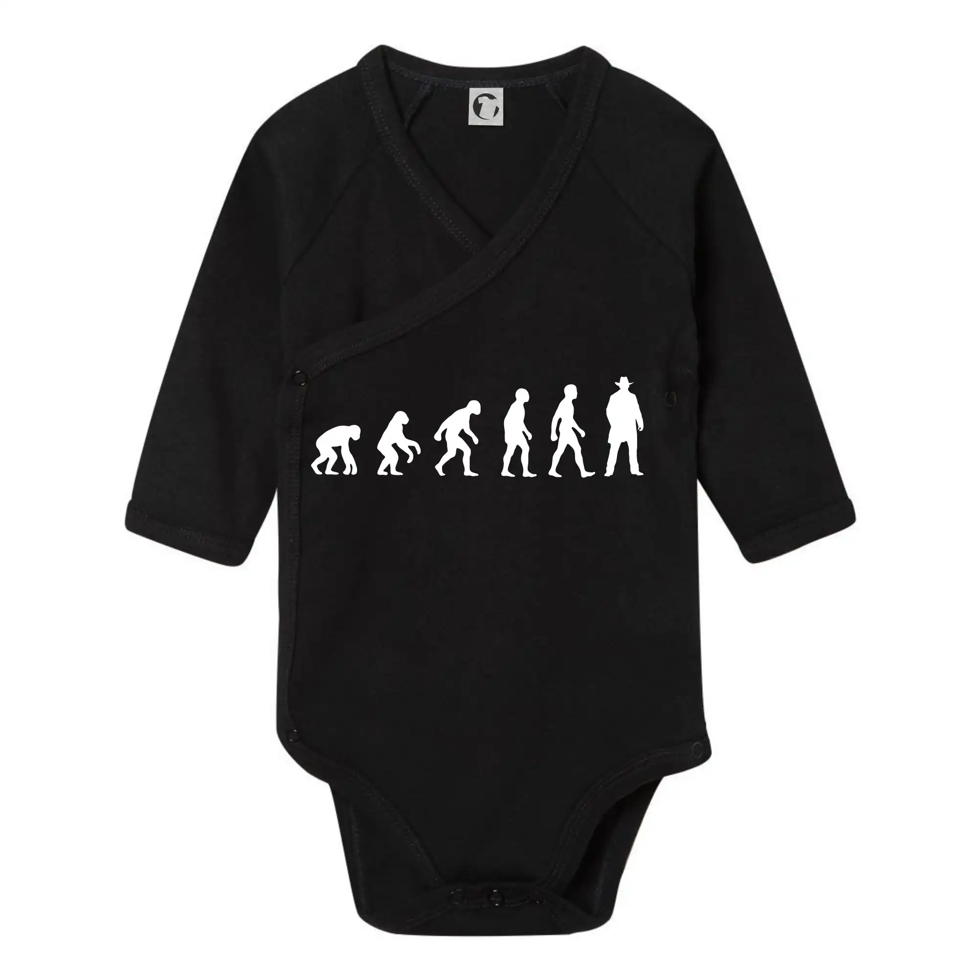 Tričká s koňmi - Evolúcia cowboy - Body zavinovacie s dlhým rukávom