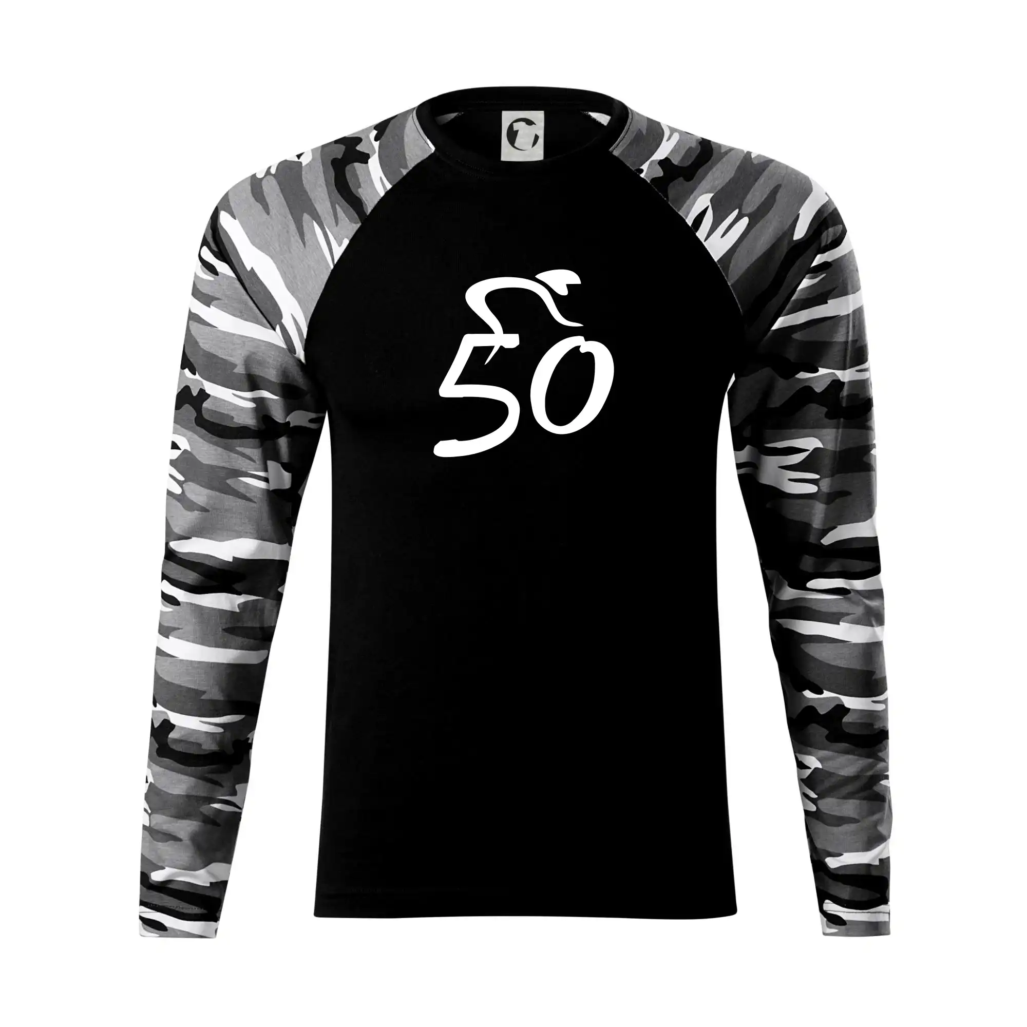 Trička k 50. narodeninám - Cyklista oslavuje päťdesiatku (50) - Camouflage LS
