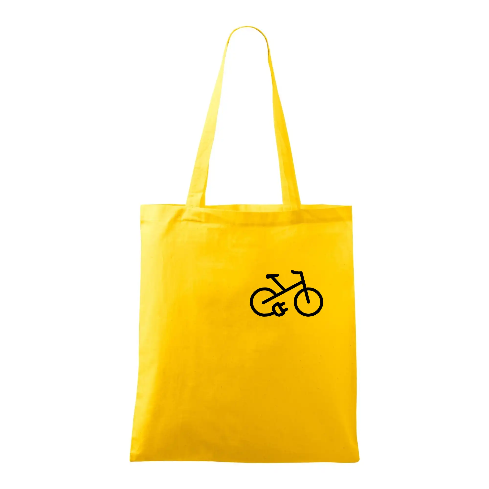 Tričko ako darček pre cyklistu - Obrázok kolesa na prsníku ebike - Taška bavlnená