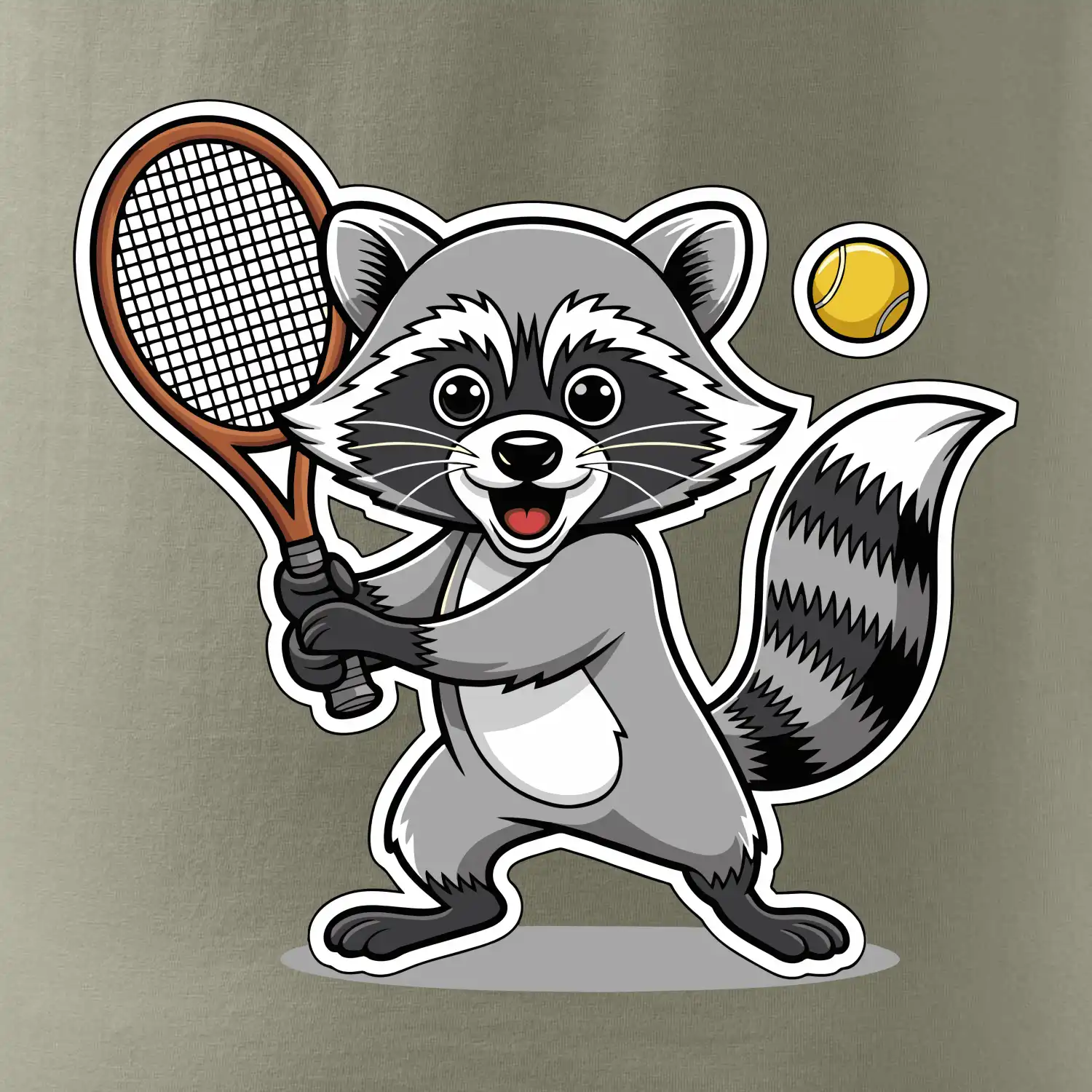 Mýval hraje tenis kreslený