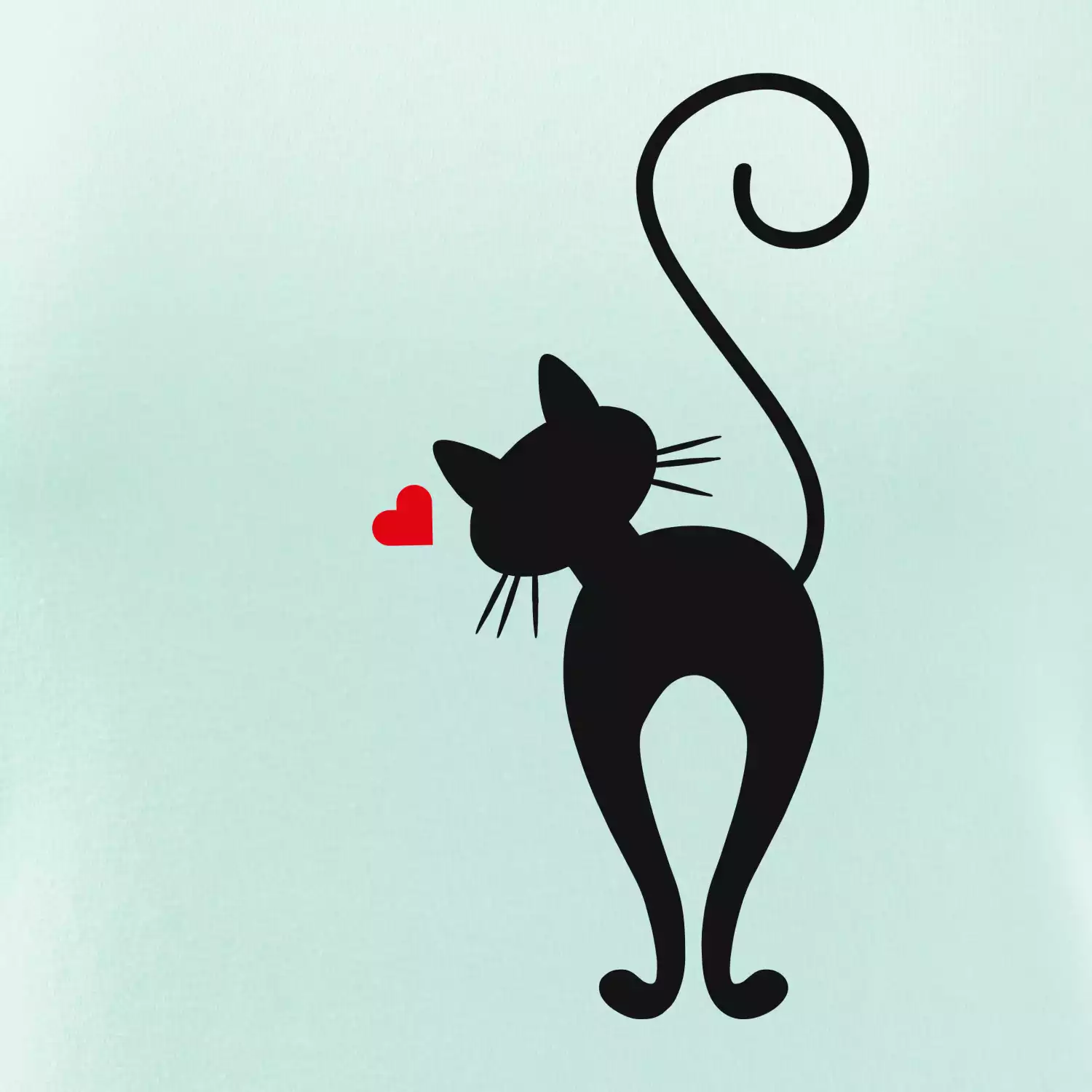 Zamilovaná kočka zezadu