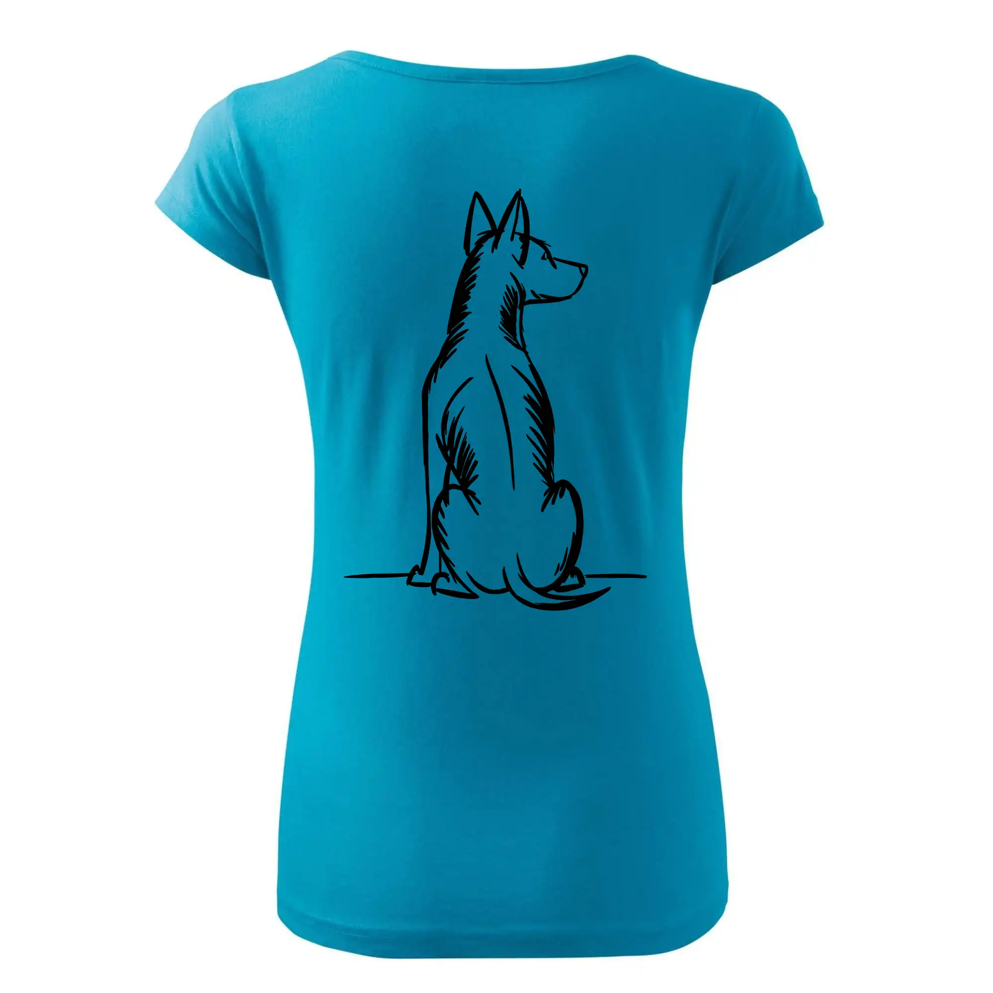 Pes kreslený zezadu